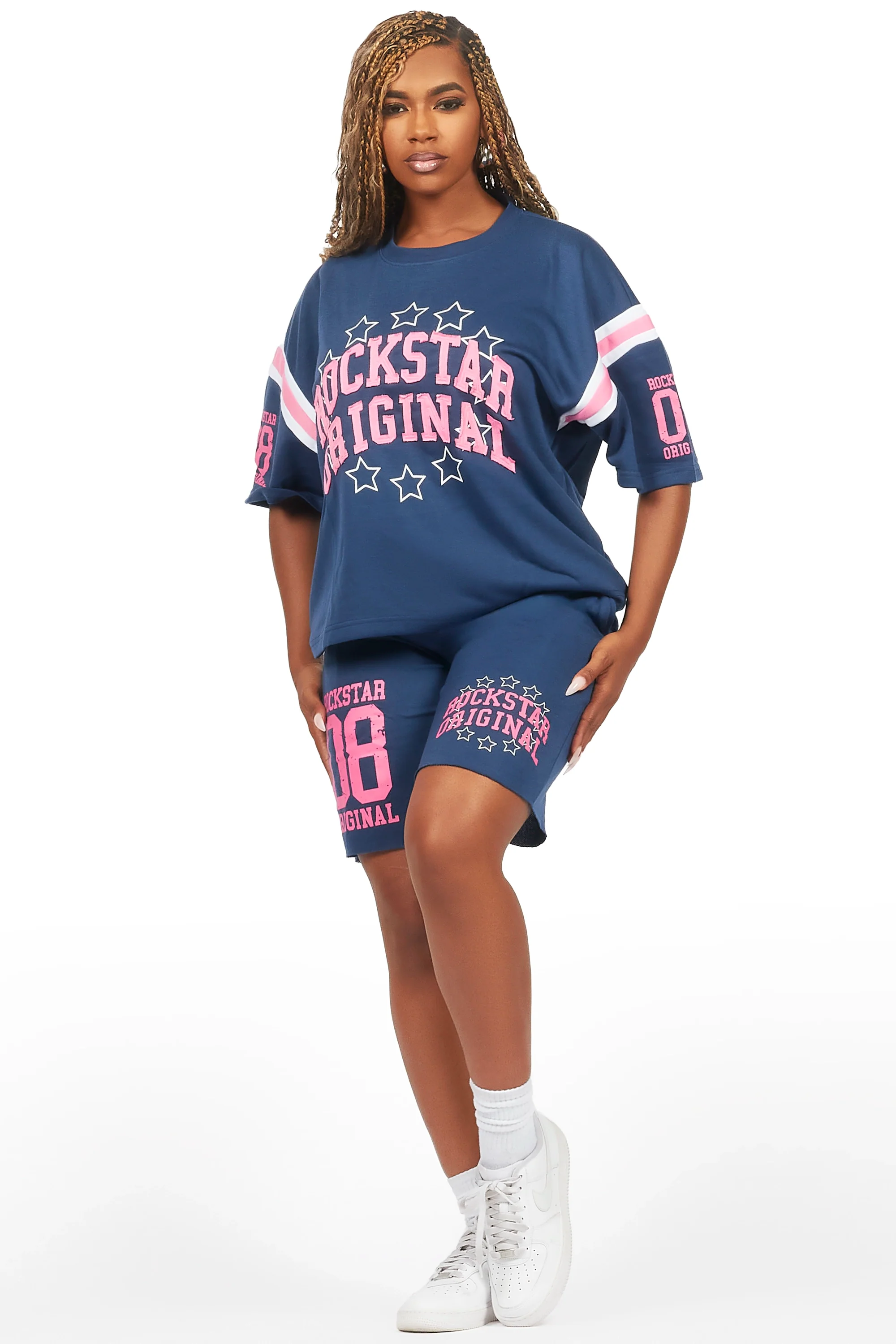 Ronnica Navy T-Shirt Short Set