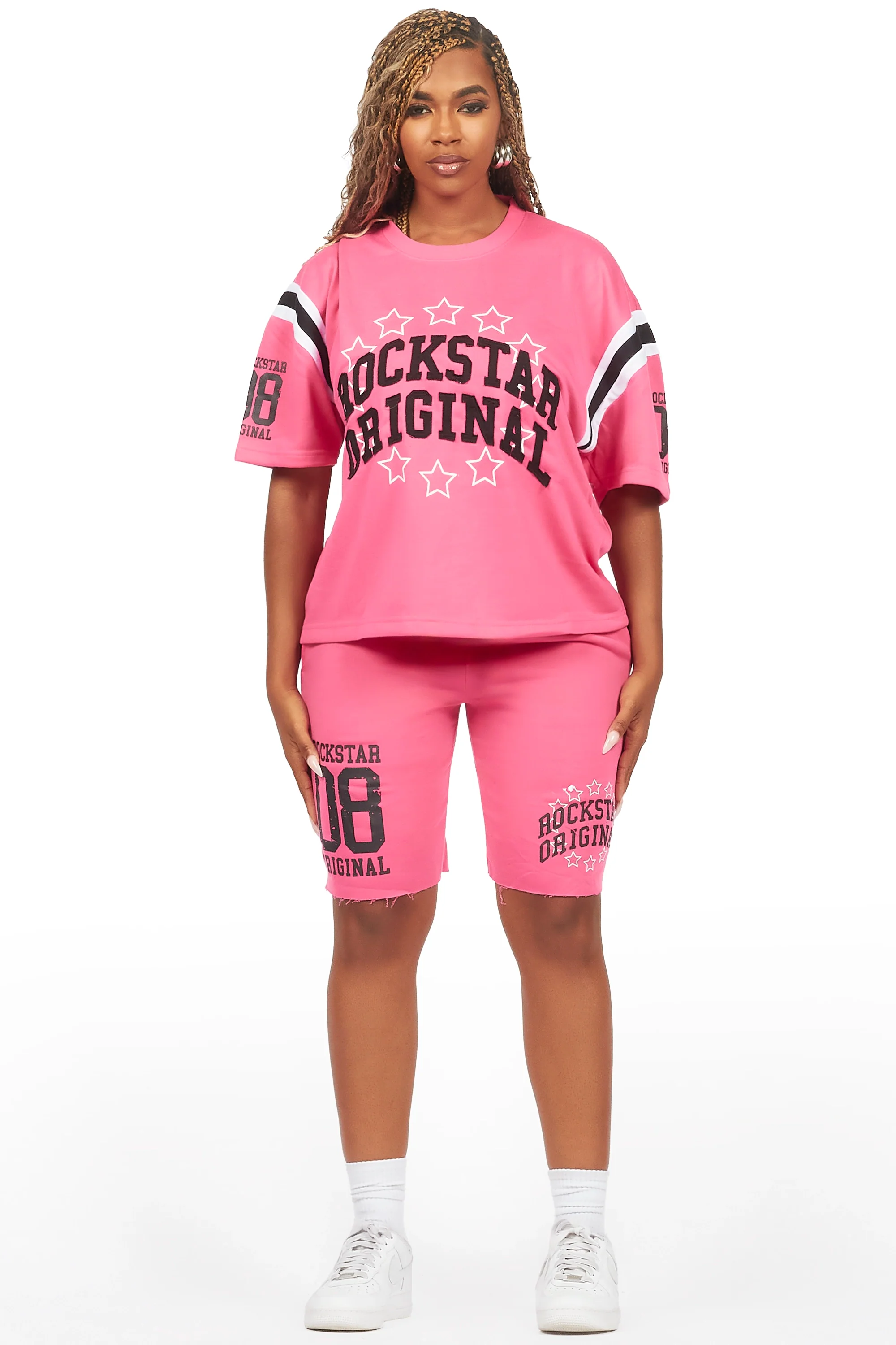 Ronnica Hot Pink T-Shirt Short Set