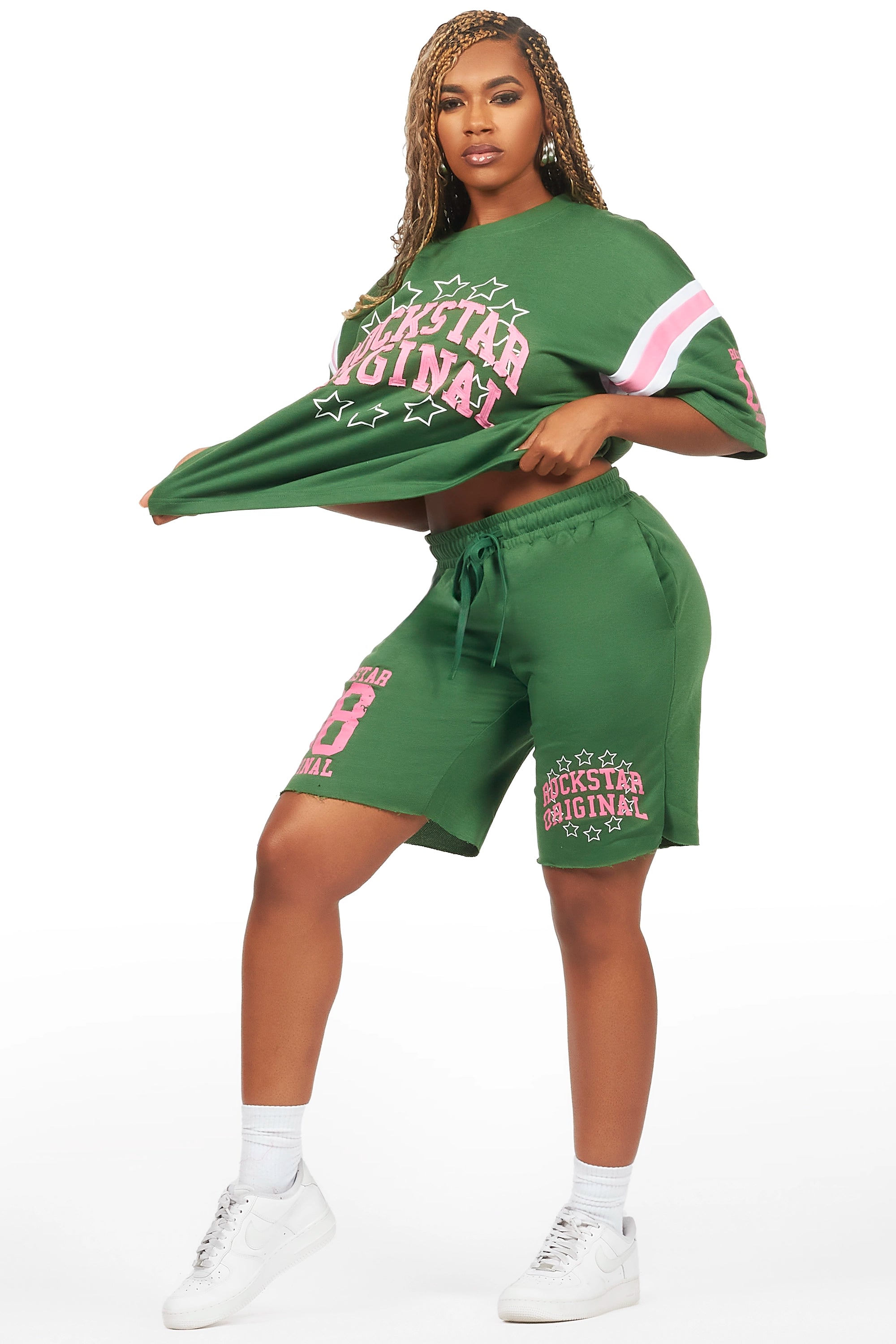 24612-ronnica-green-t-shirt-short-set-5.jpg Ronnica Green T-Shirt Short Set