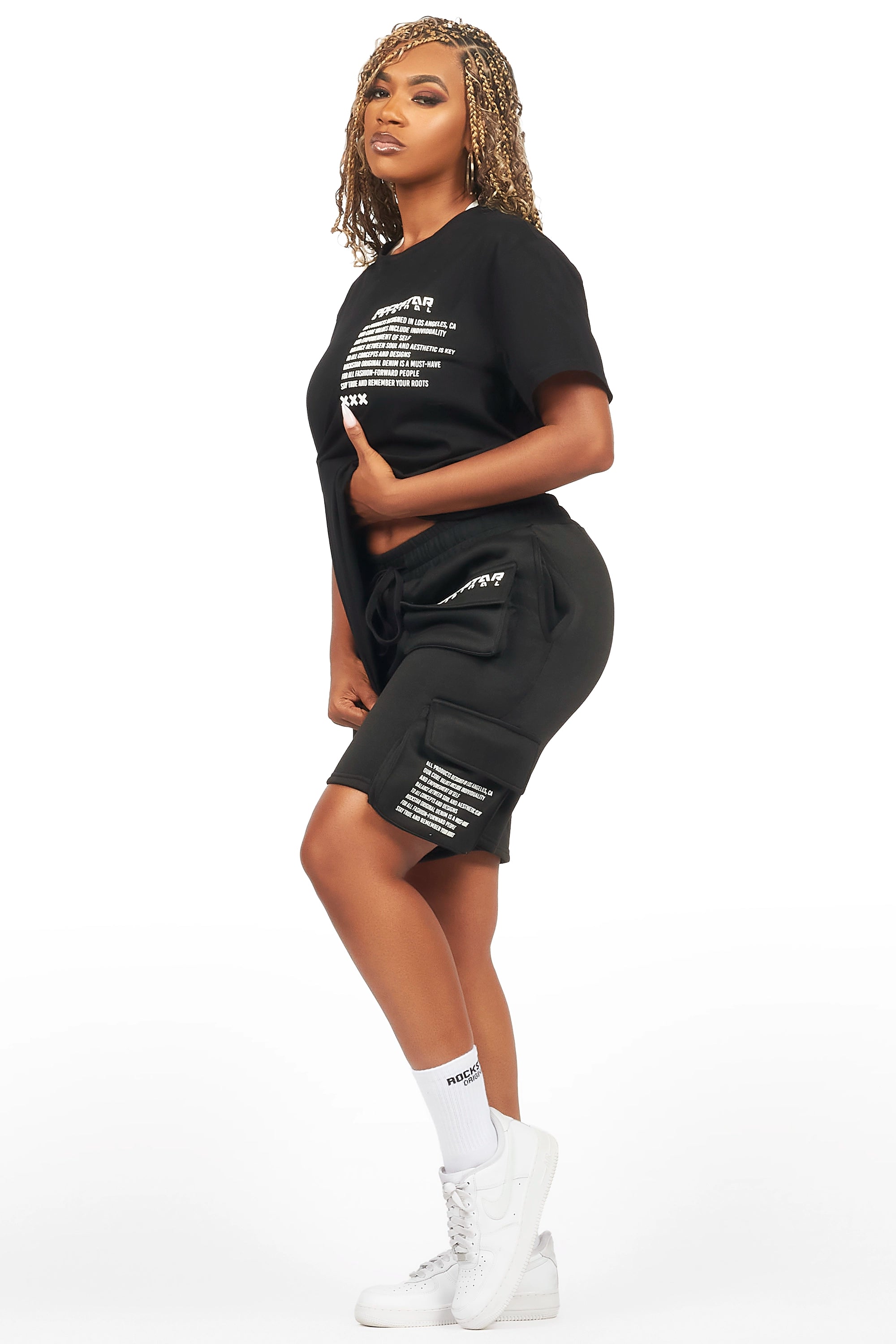 24619-neusa-black-t-shirt-cargo-short-set-3.jpg Neusa Black T-Shirt Cargo Short Set