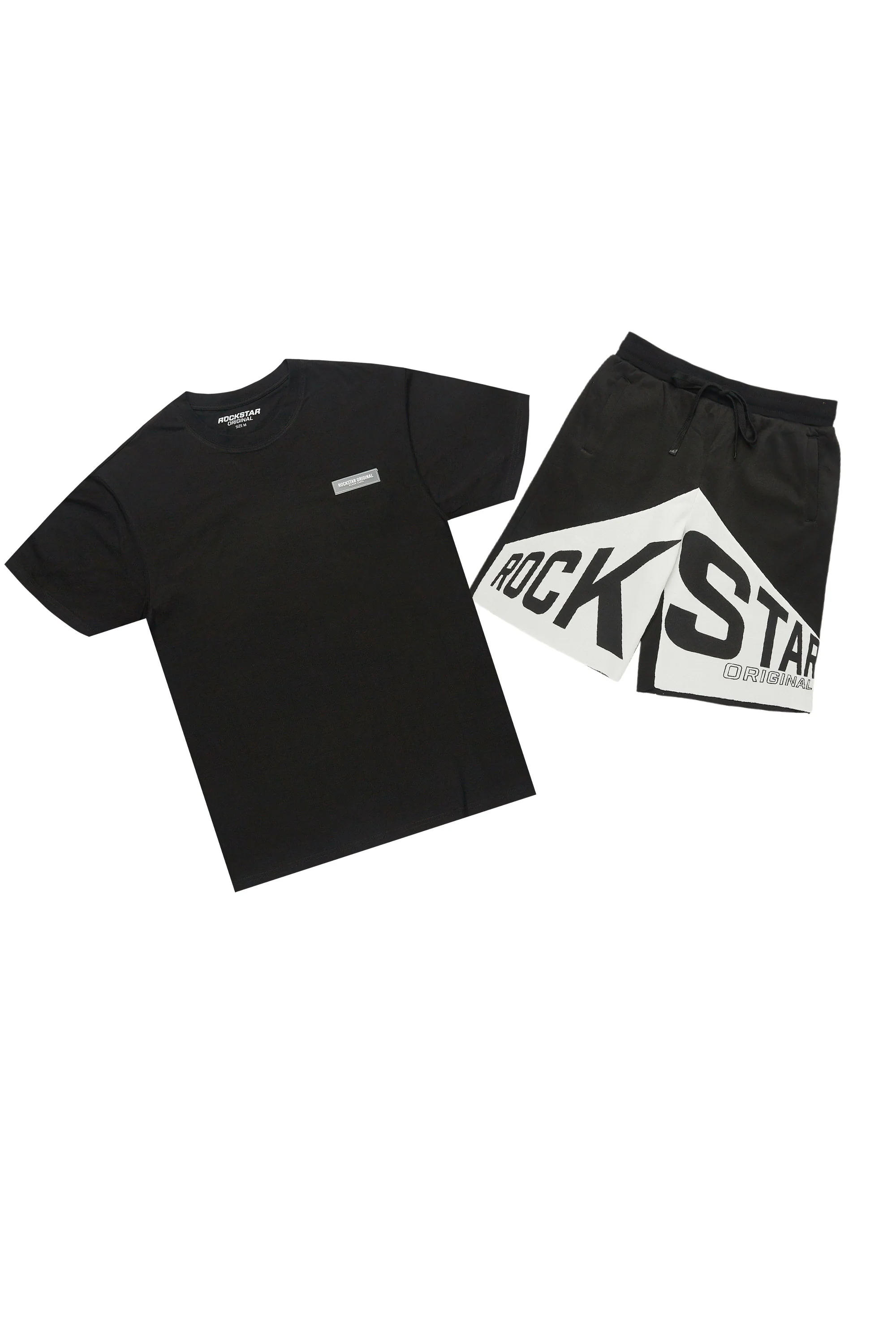 Diona Black T-Shirt Short Set