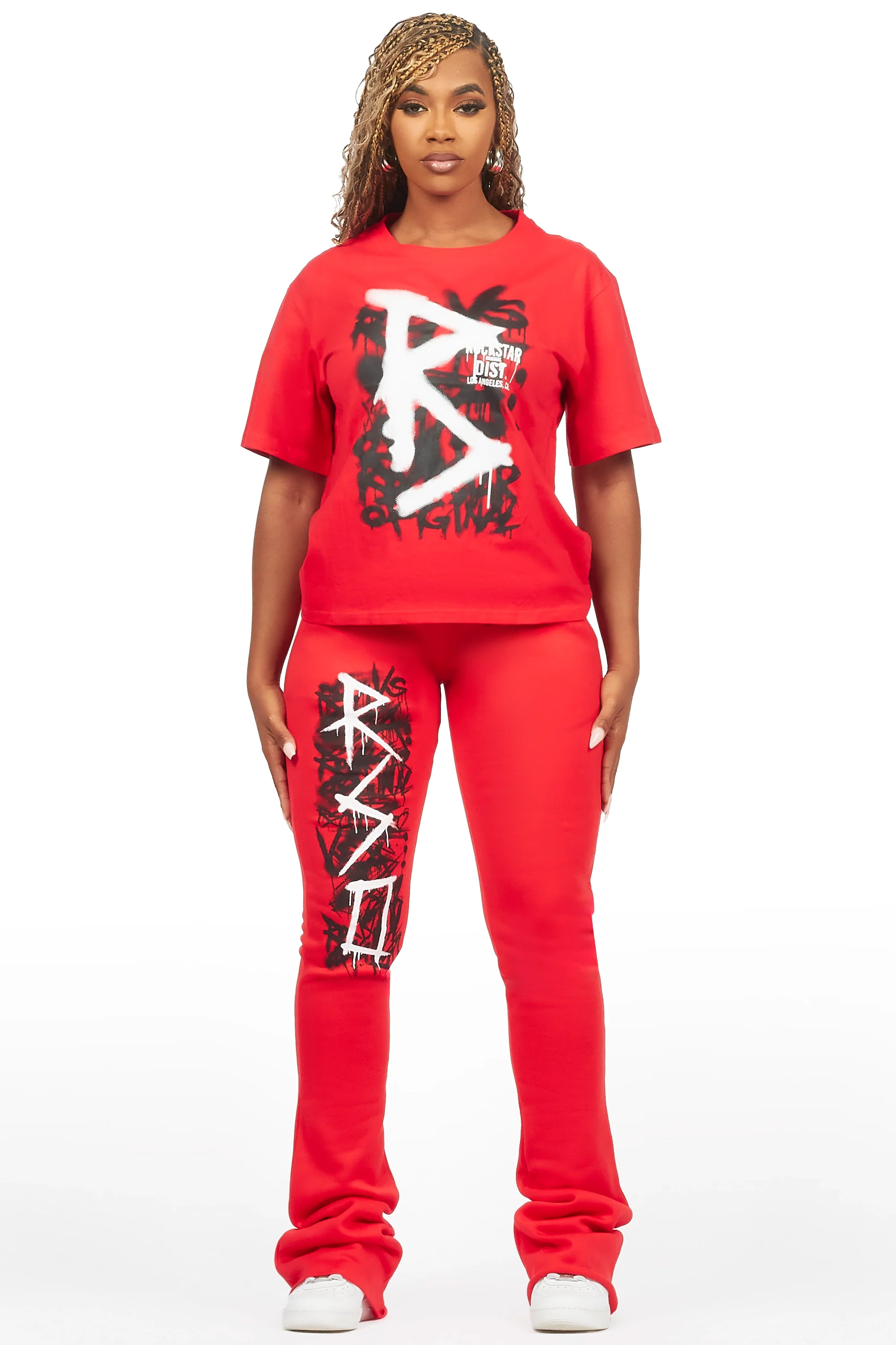 Nahomy Red T-Shirt Trackset
