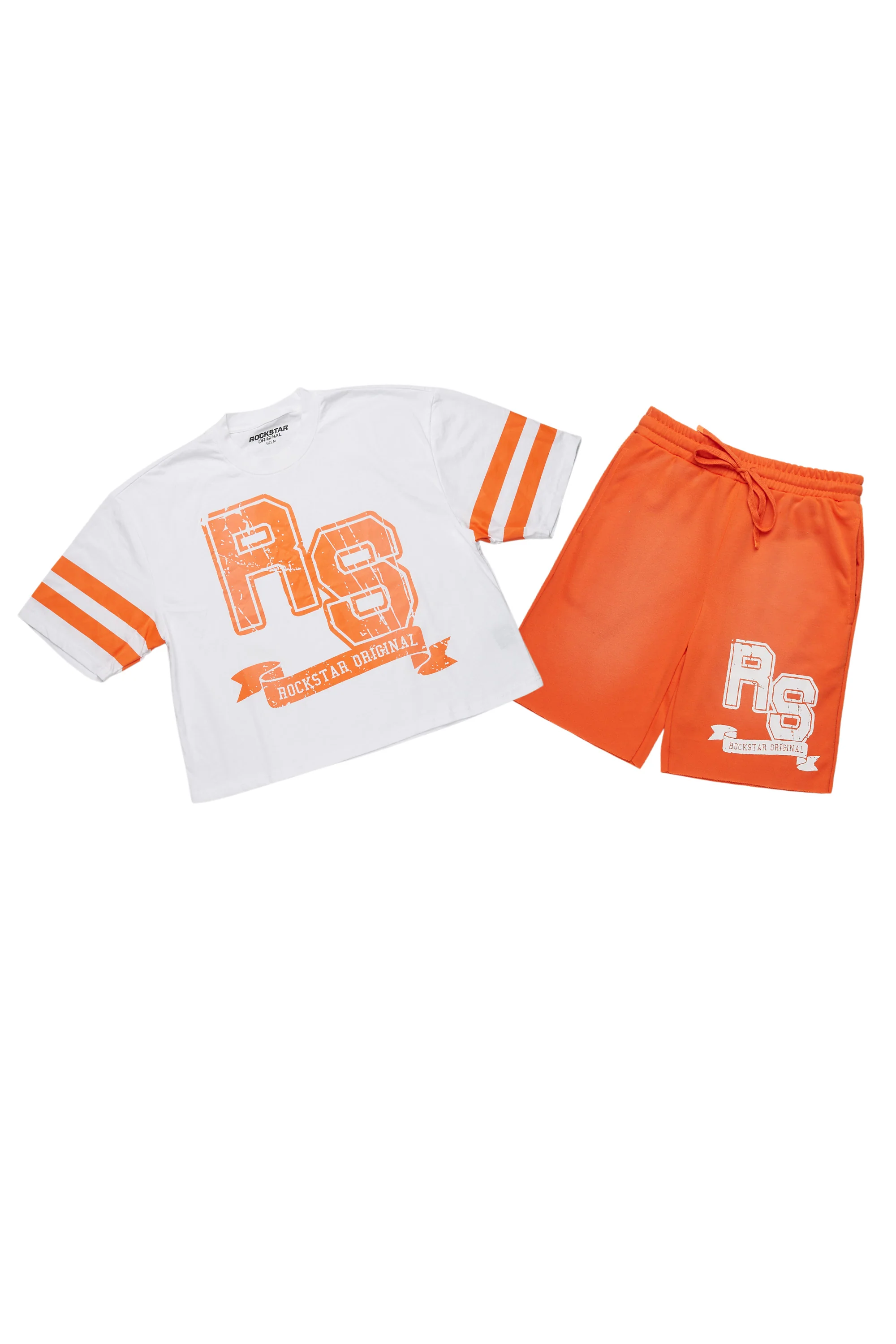 Tenita White/Orange T-Shirt Short Set