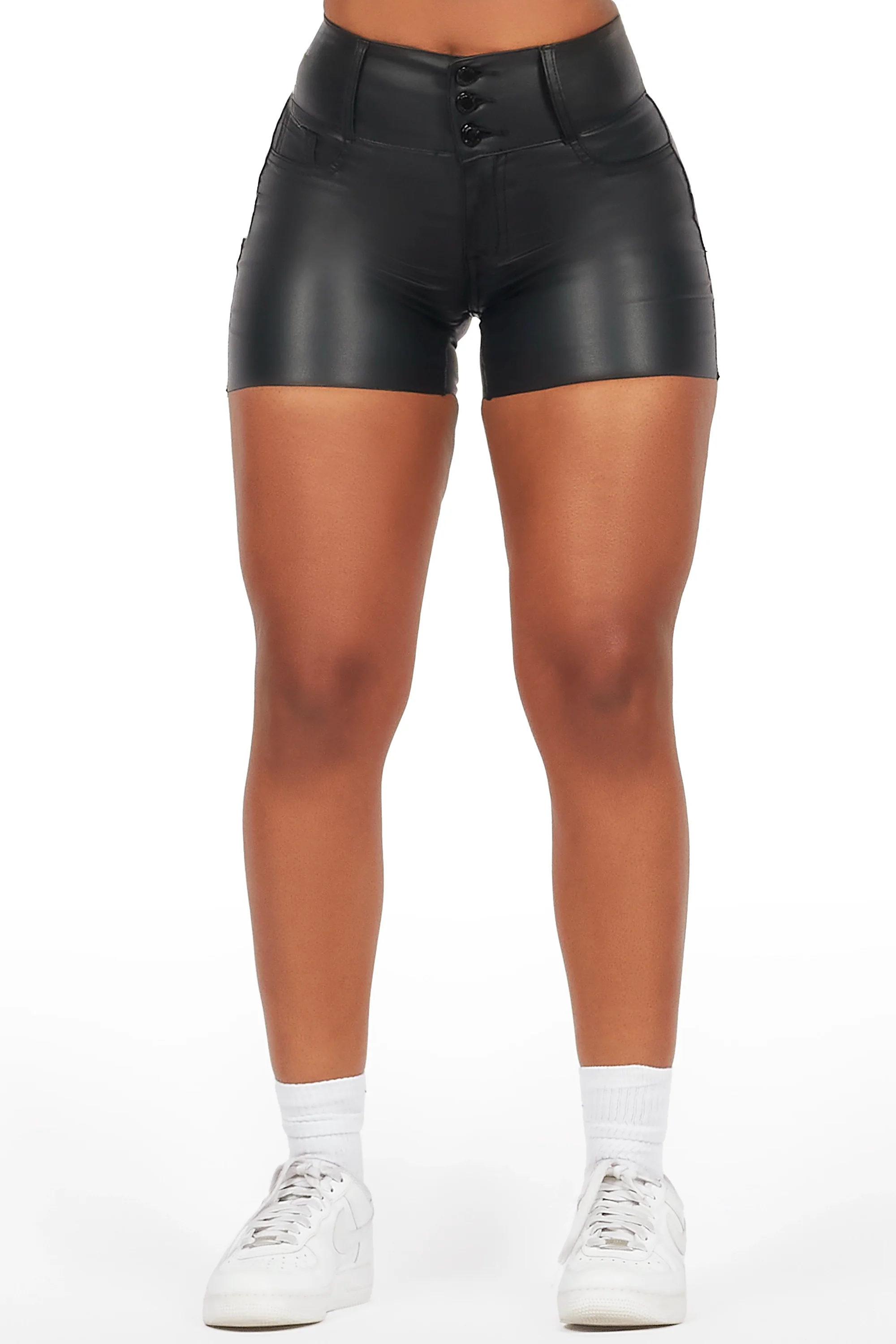 Rosland Black PU Short