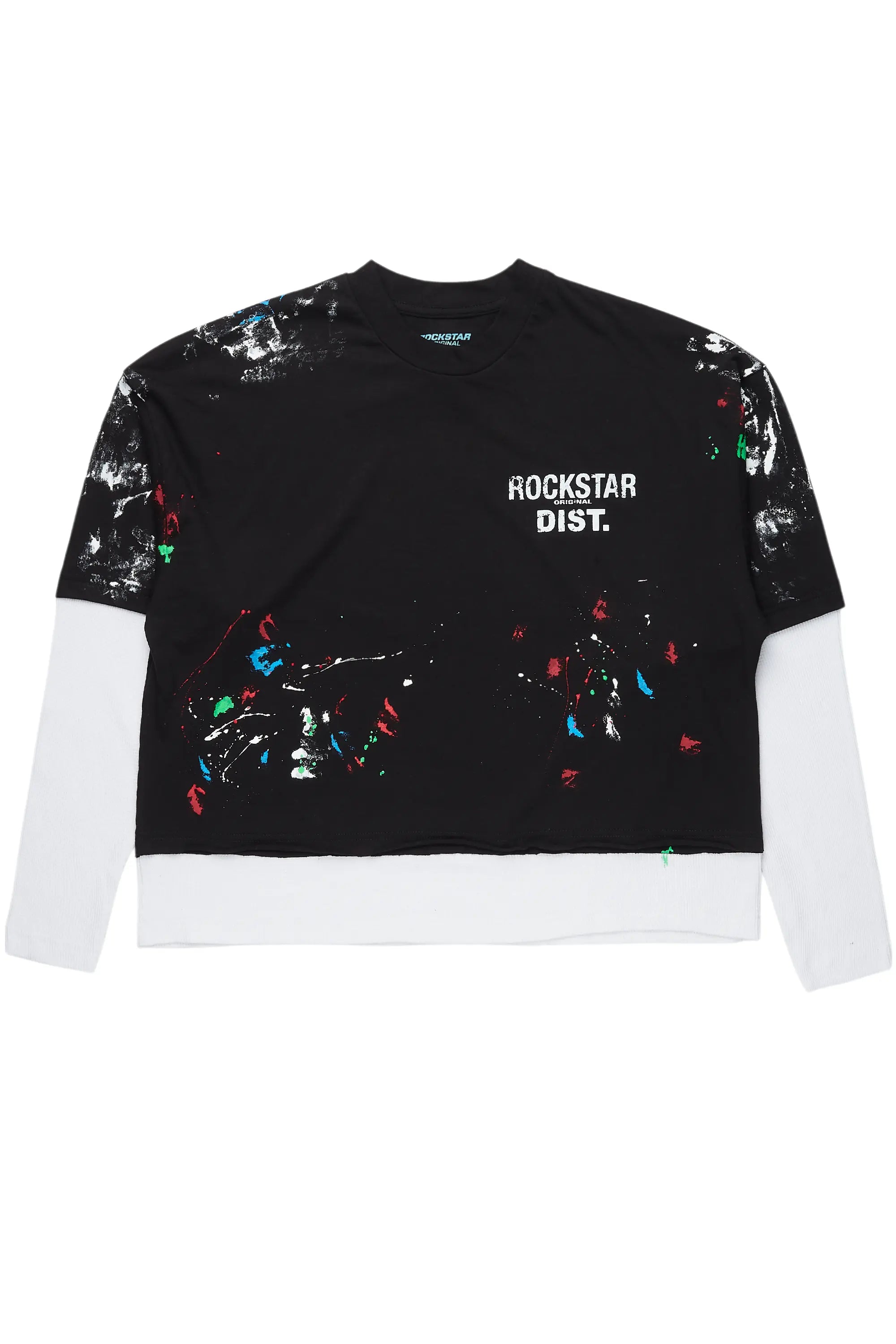 Leticia Black/White Double Layer Graphic T-Shirt