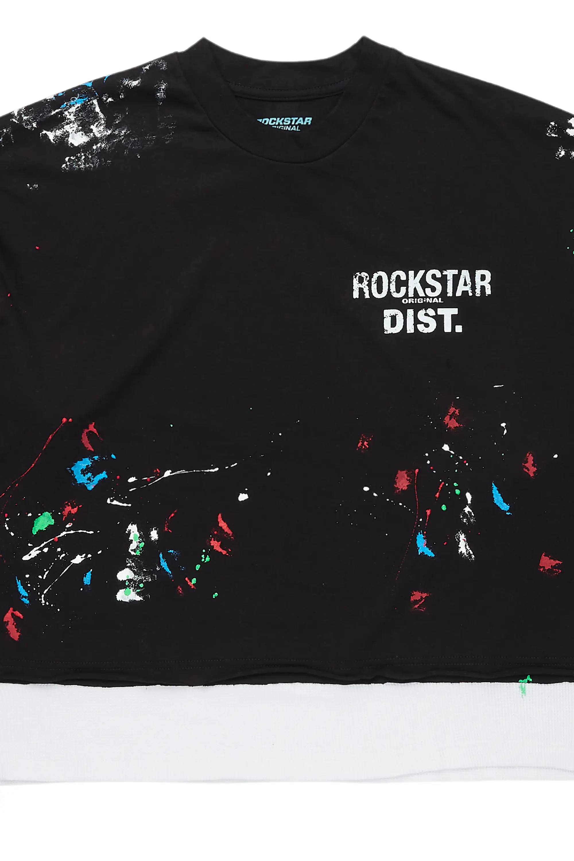 Leticia Black/White Double Layer Graphic T-Shirt