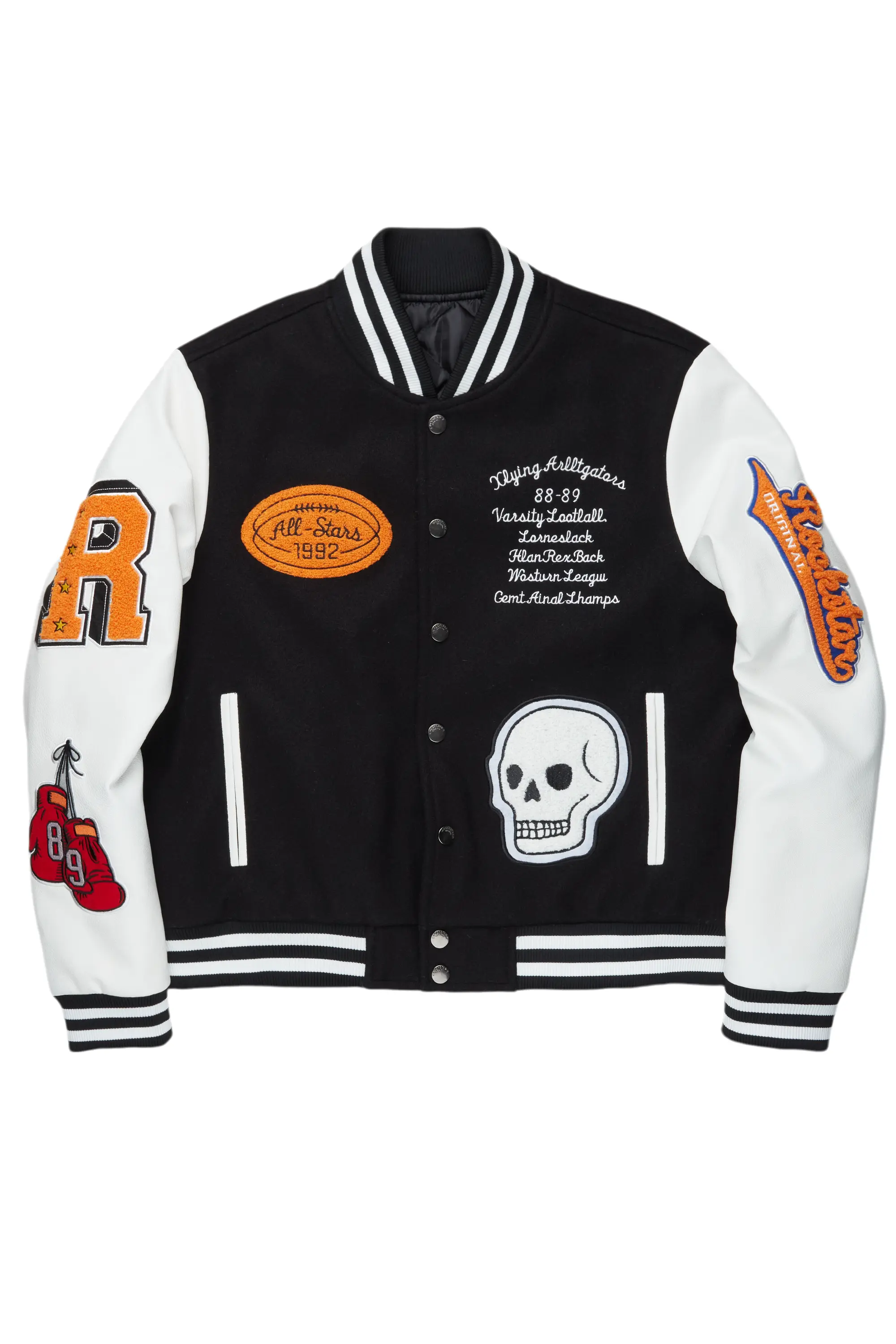 Ahjalee Black Oversized Varsity Jacket