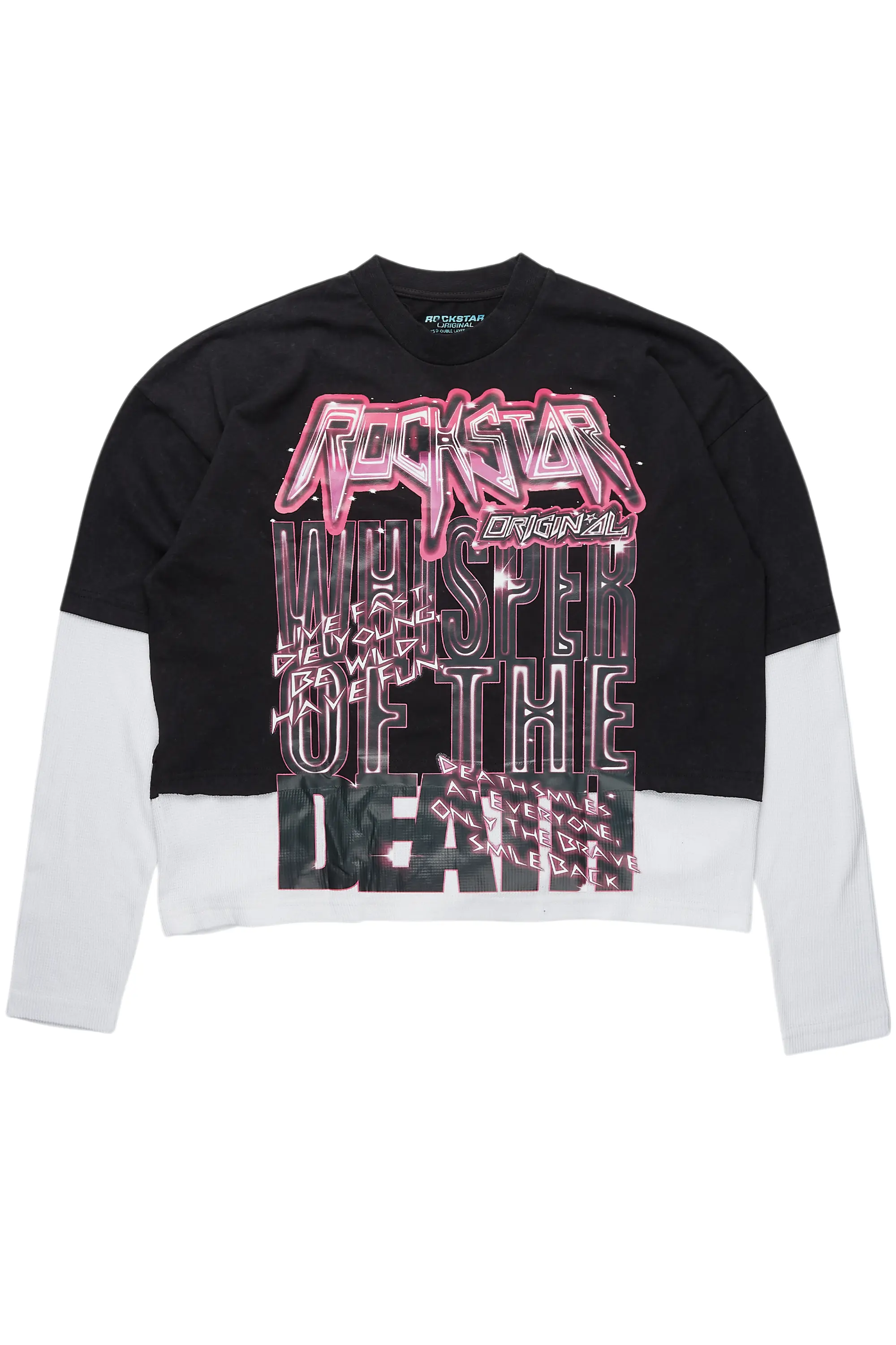 Nicola Black/White Double Layer T-Shirt