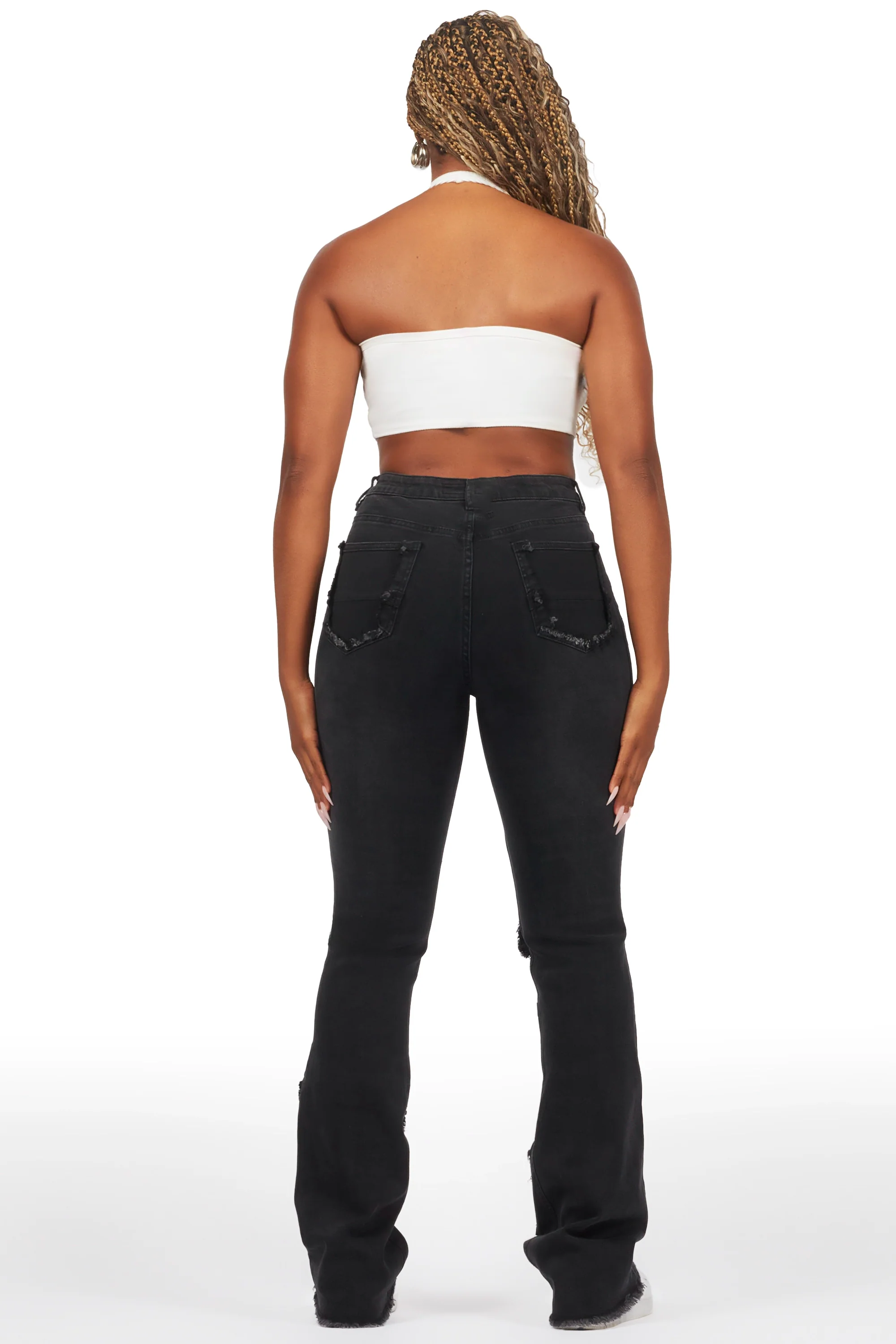25086-antione-jet-black-stacked-flare-jean-5.webp Antione Jet Black Stacked Flare Jean