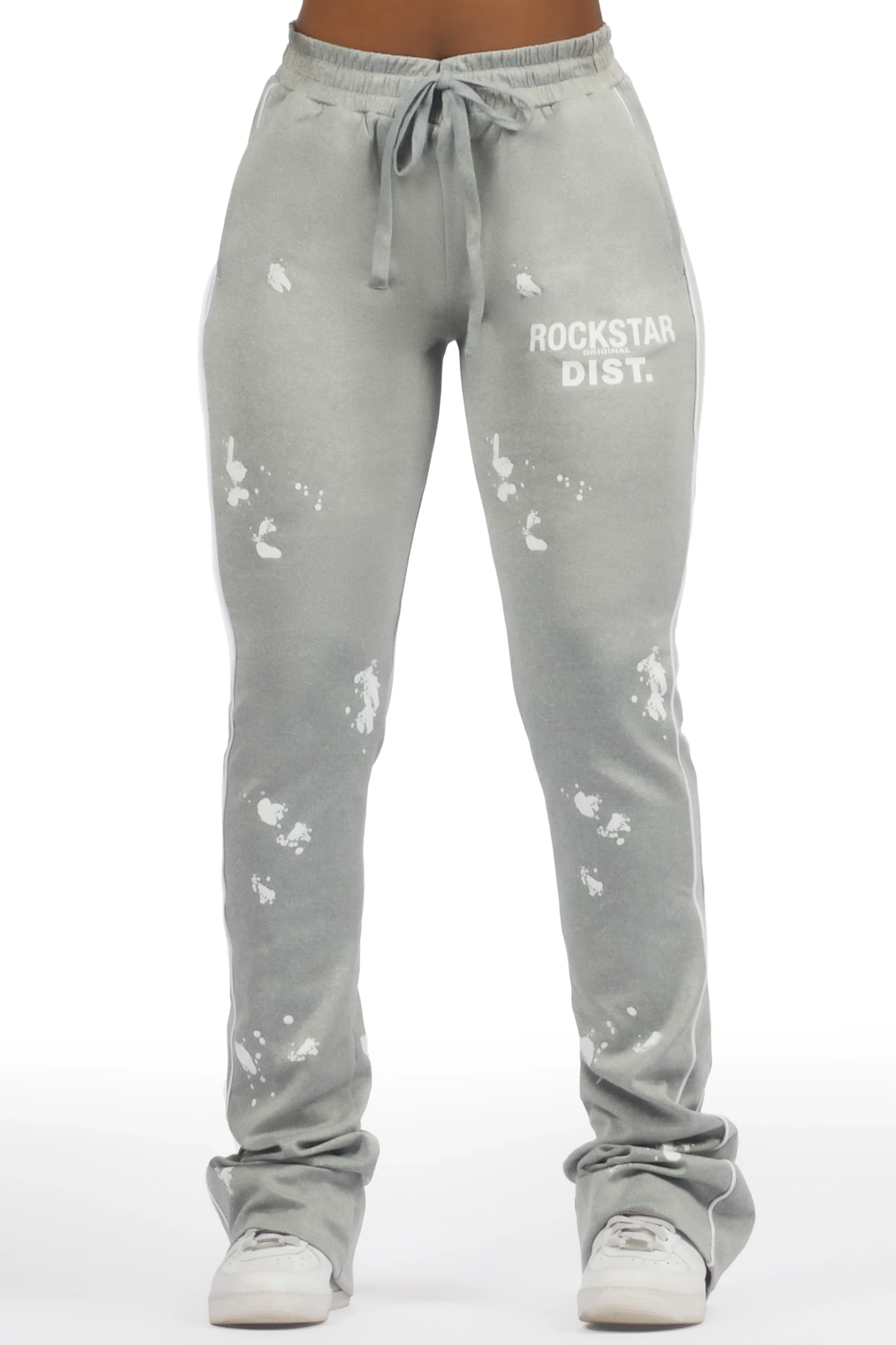 Selah Heather Grey Stacked Track Pant