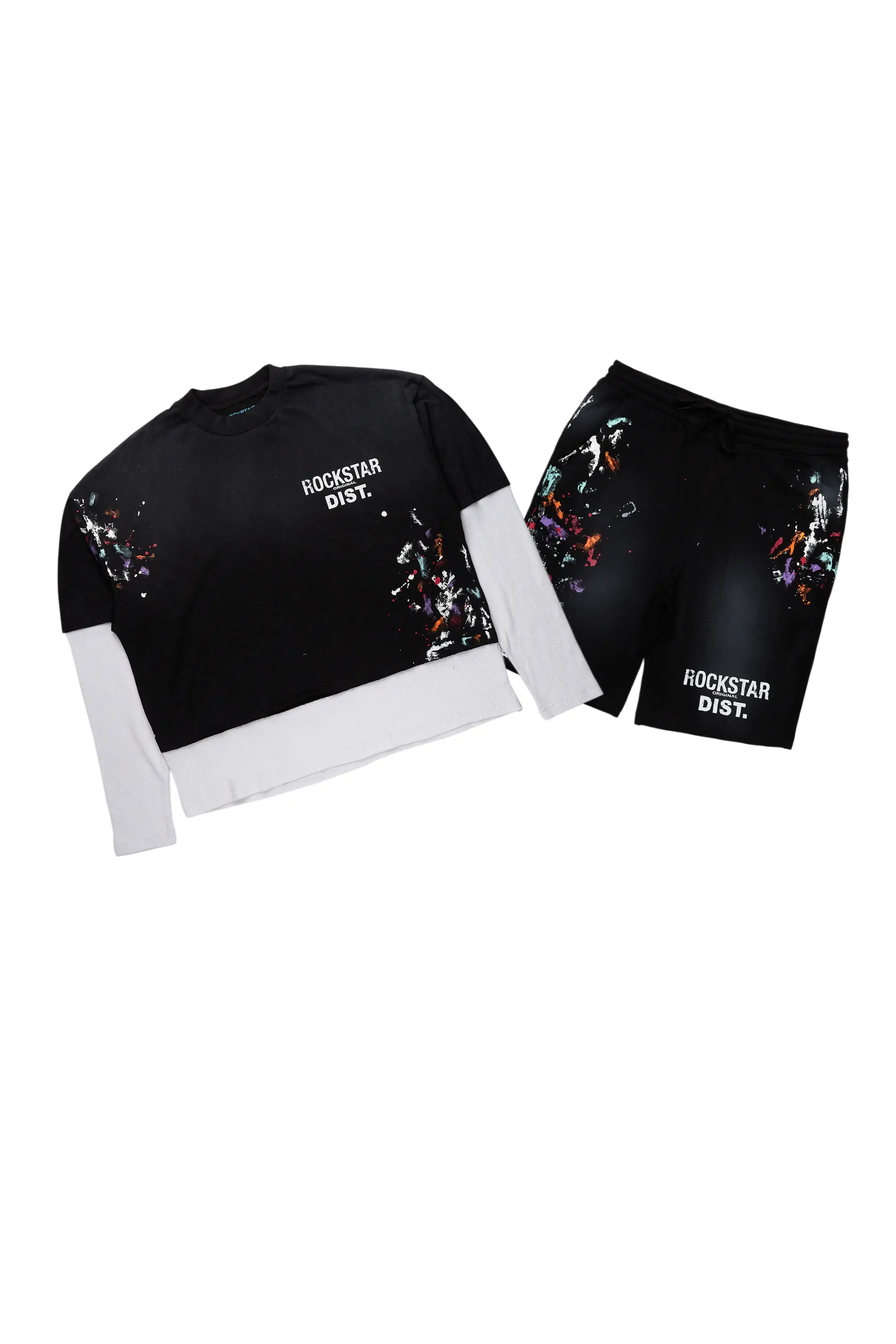 Makala Black Double Layer Short Set
