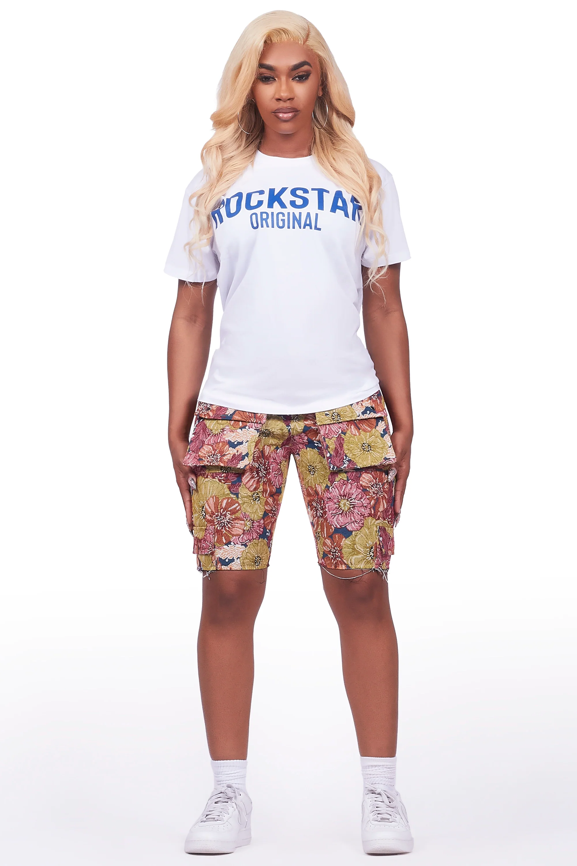 Sherita White/Multi T-Shirt Short Set