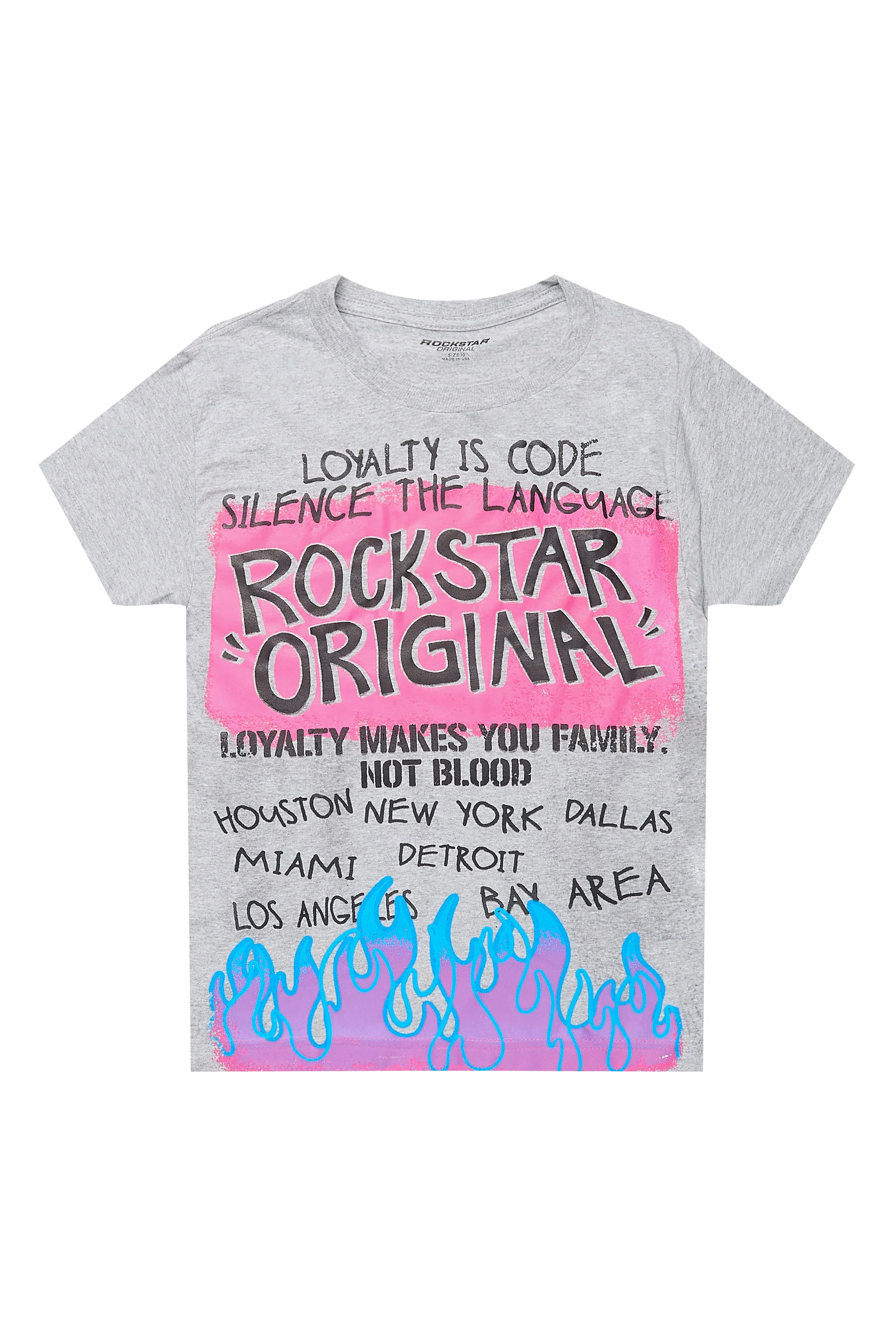Boys Beno Grey/Black Graphic T-Shirt