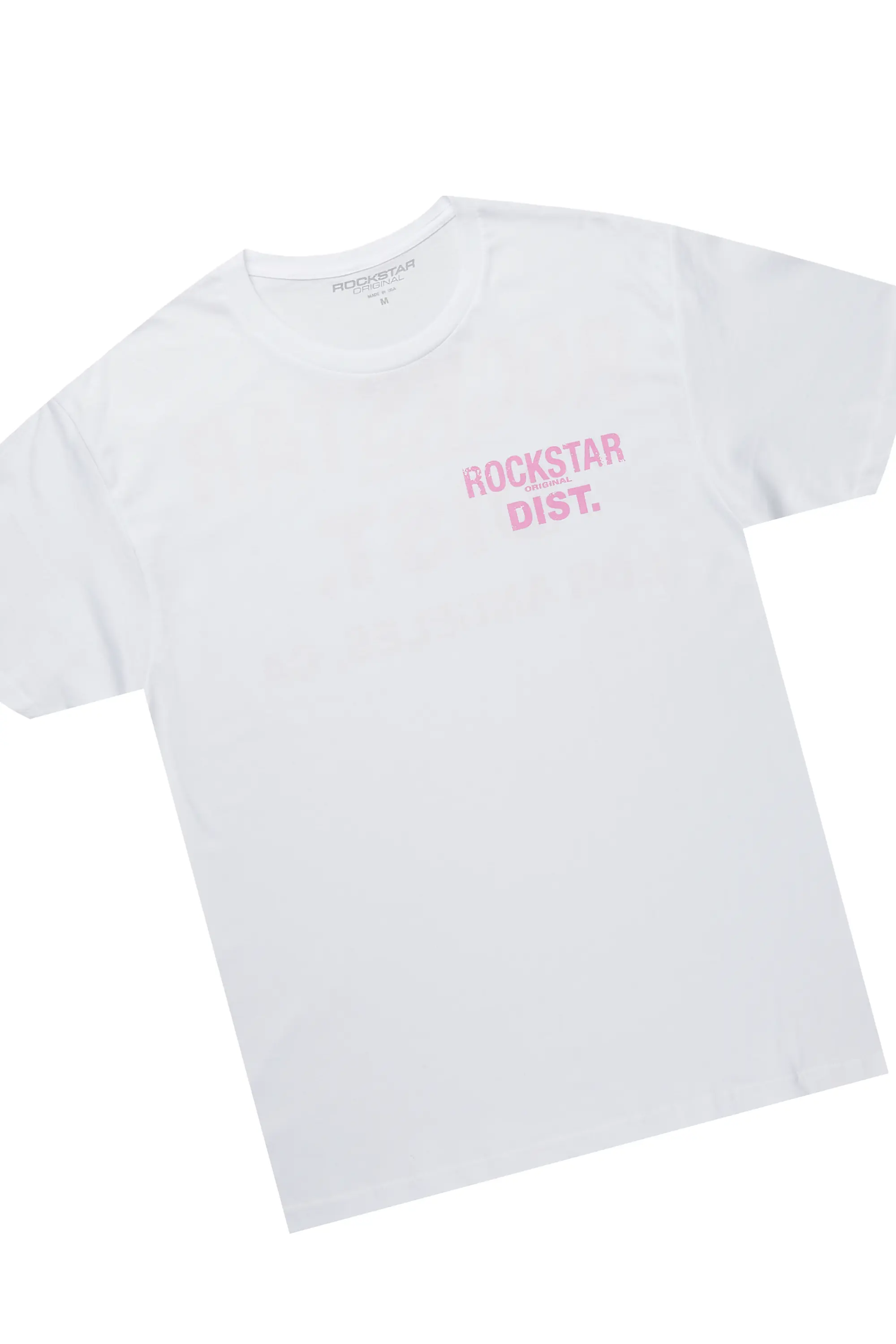 Andraila White/Pink T-Shirt Short Set
