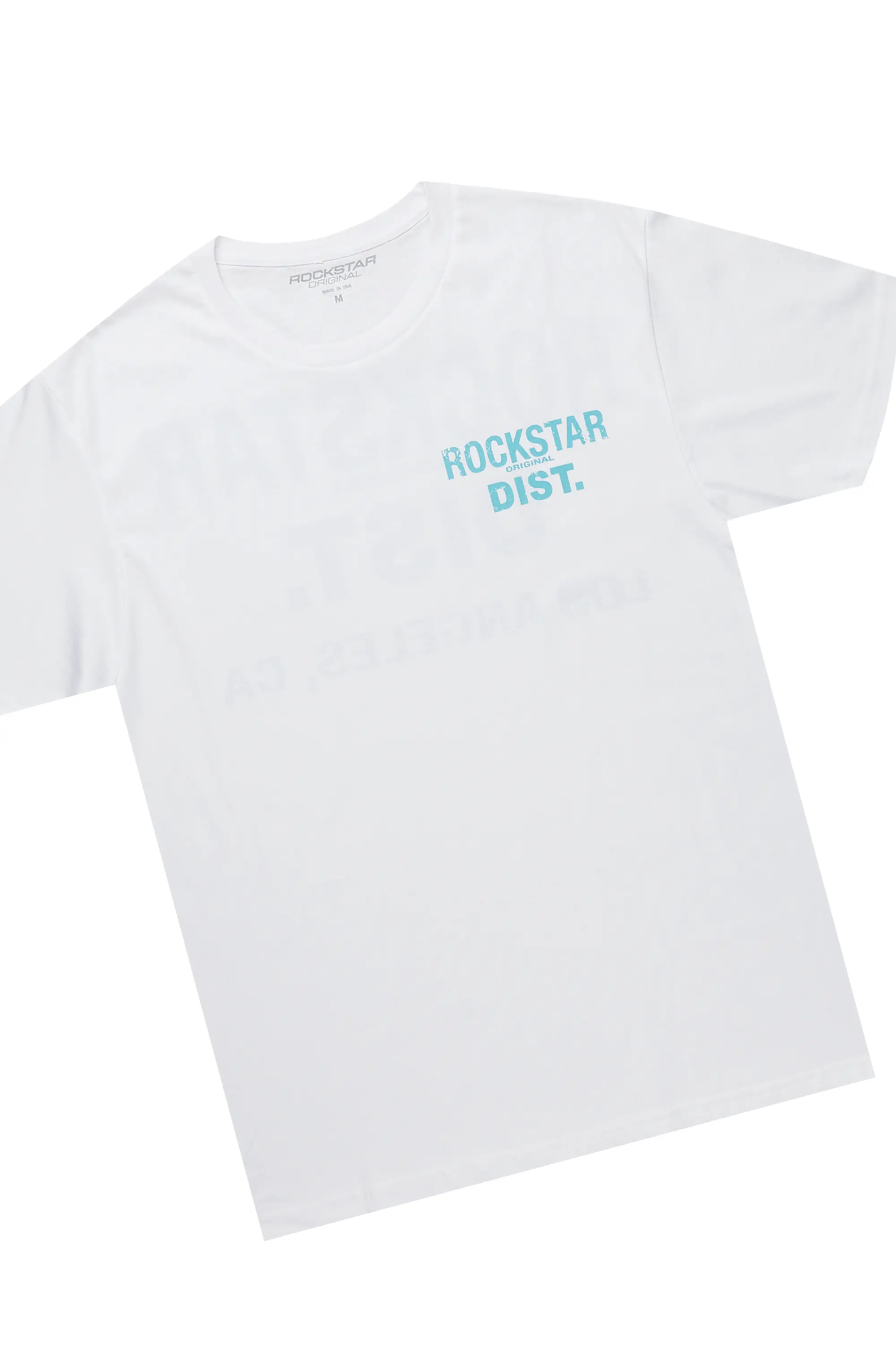 Andraila White/Blue T-Shirt Short Set
