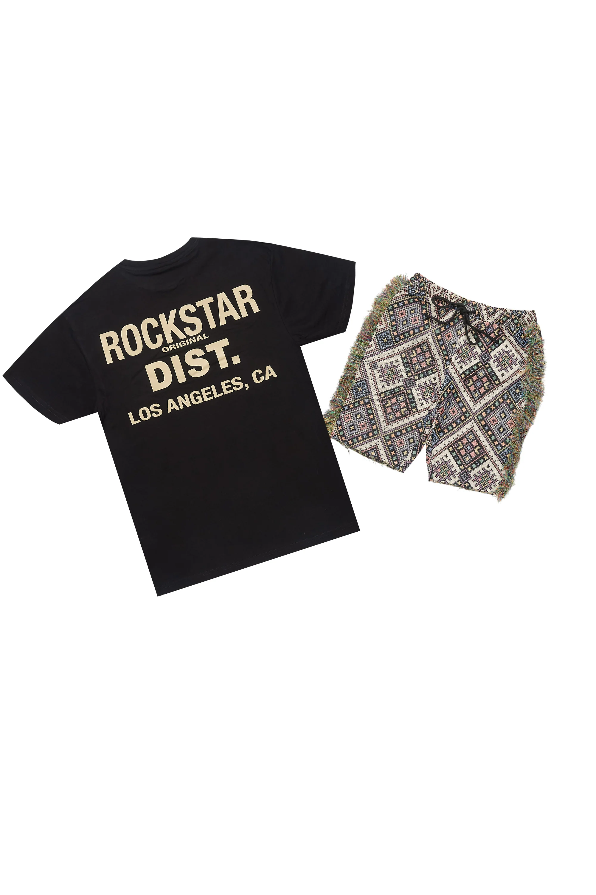 Missy Black/Beige T-Shirt Short Set