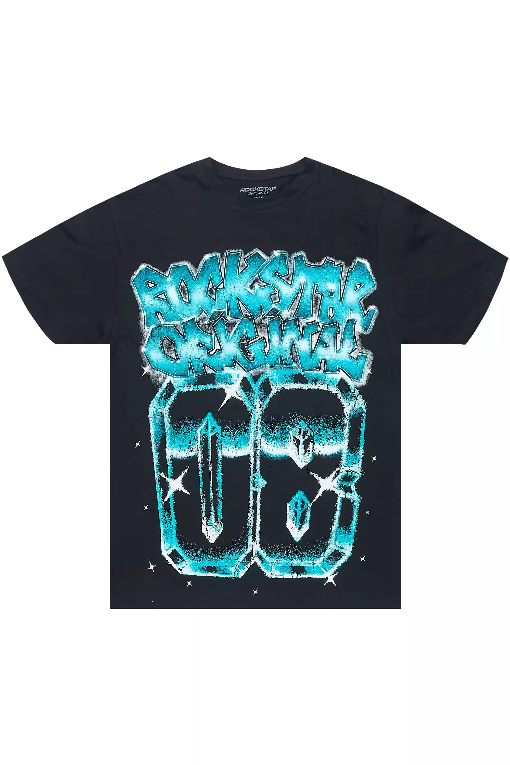 Alisca Black/Blue Oversized T-Shirt