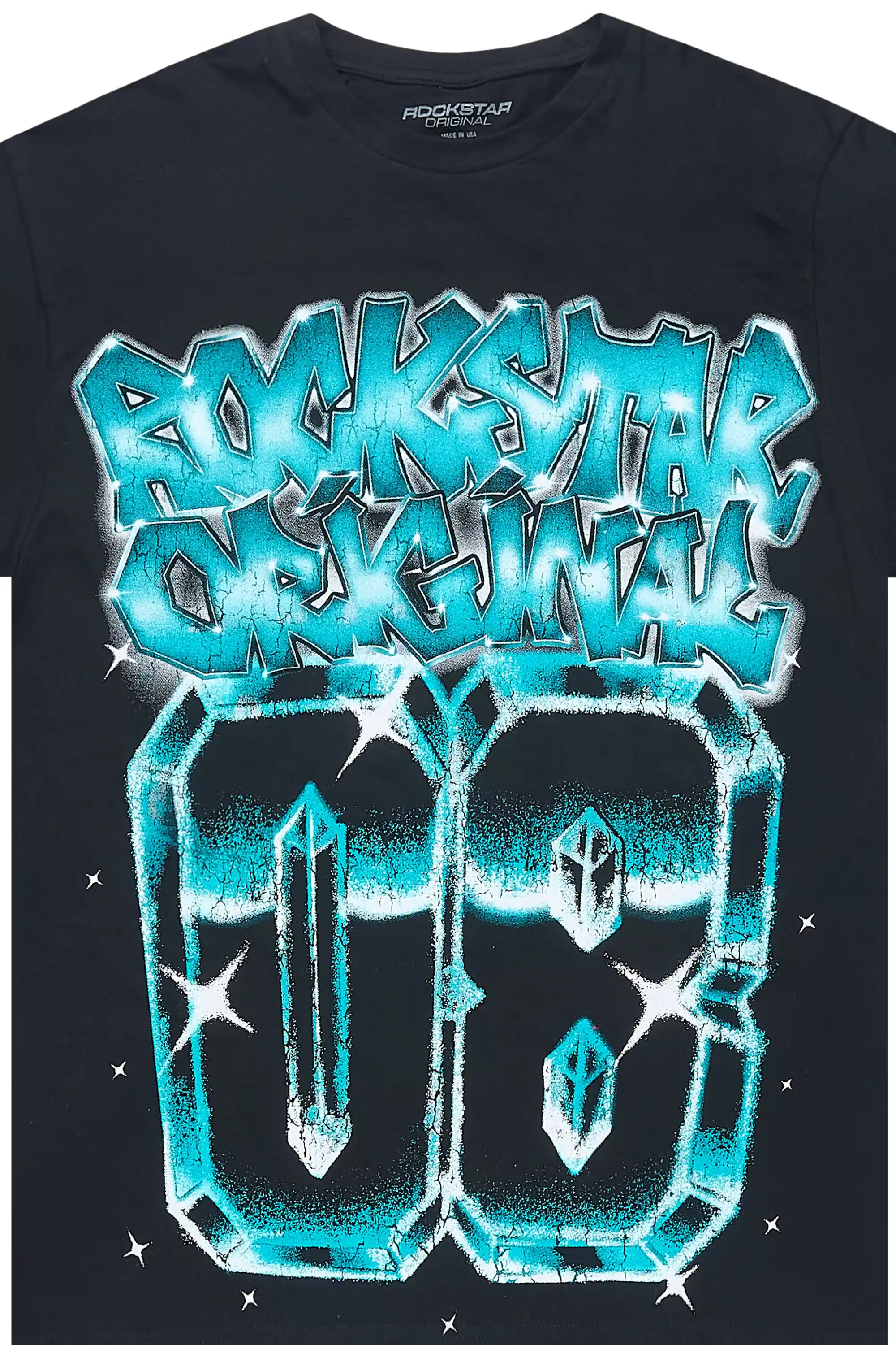 Alisca Black/Blue Oversized T-Shirt