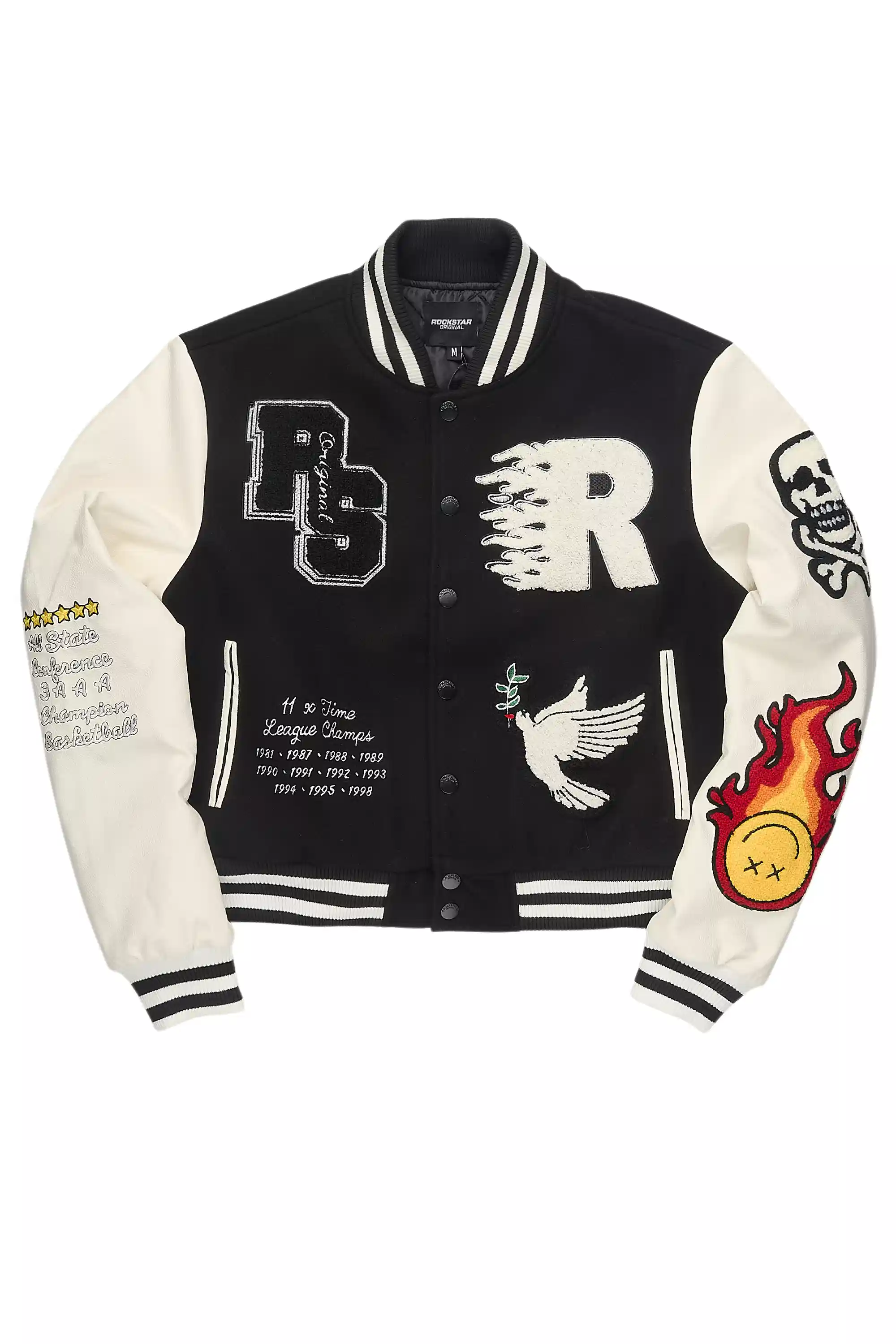 Aniya Black Oversized Varsity Jacket
