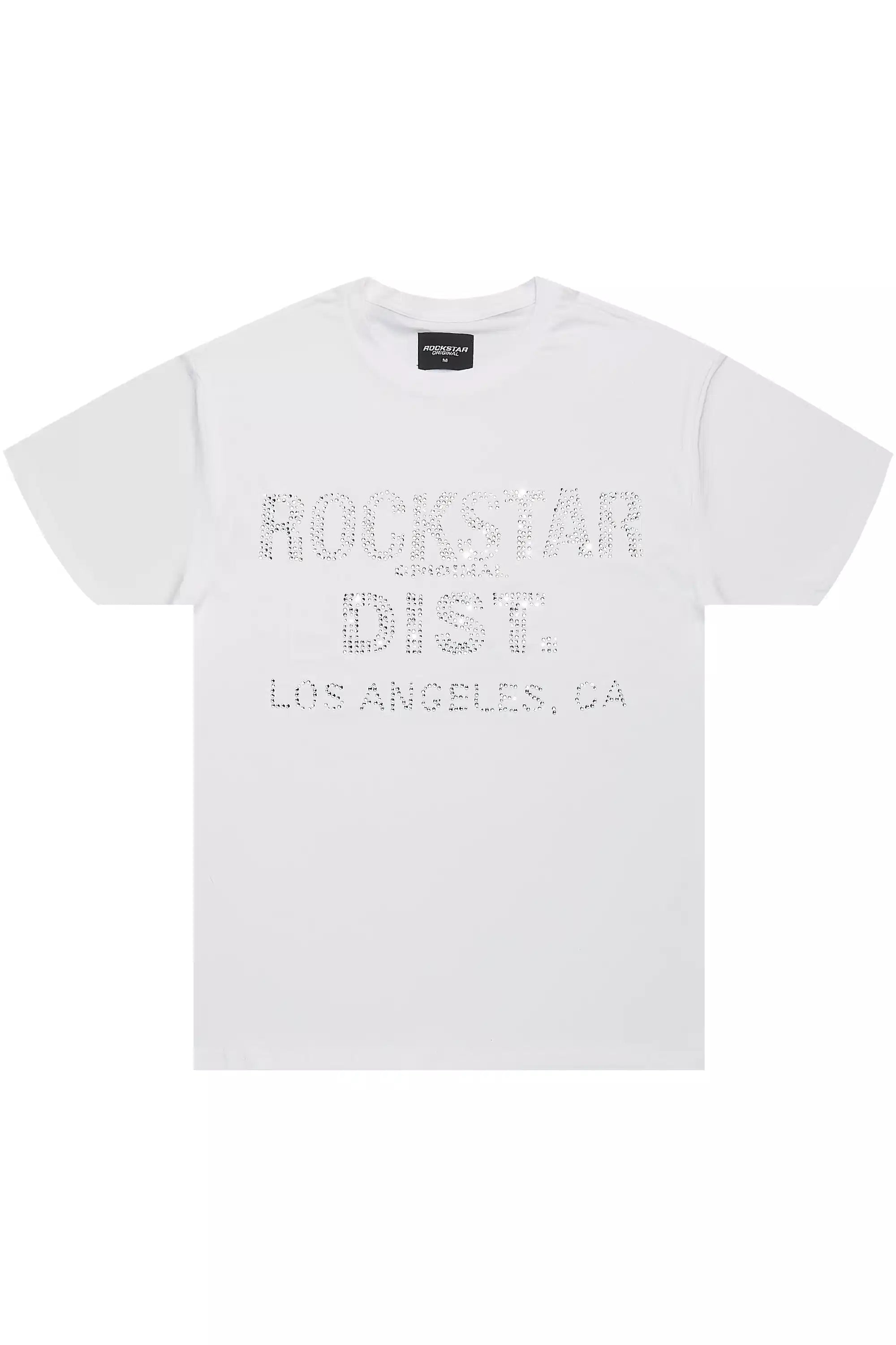 Shaleesha White Rhinestone T-Shirt