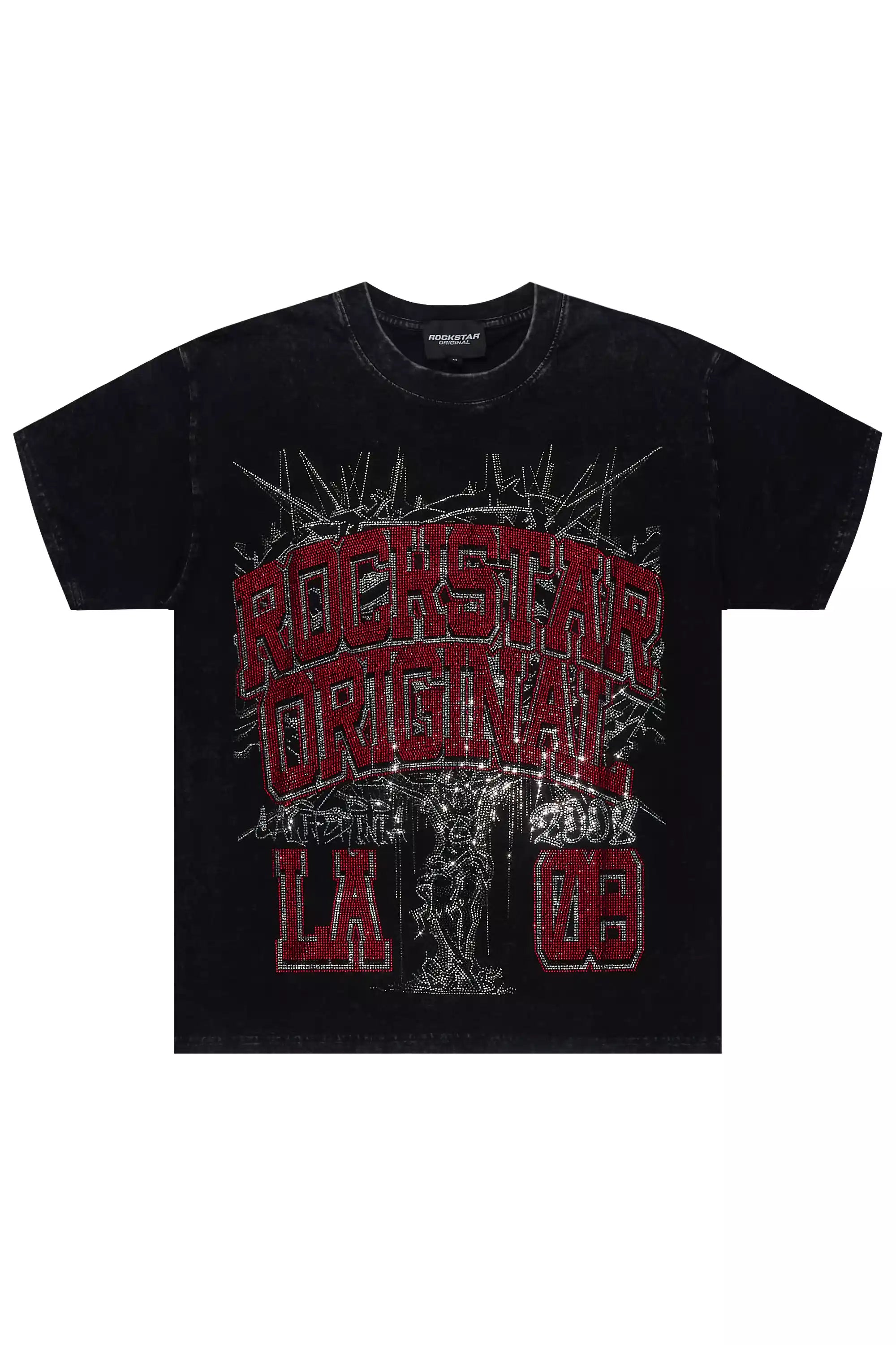Iesha Black Rhinestone T-Shirt