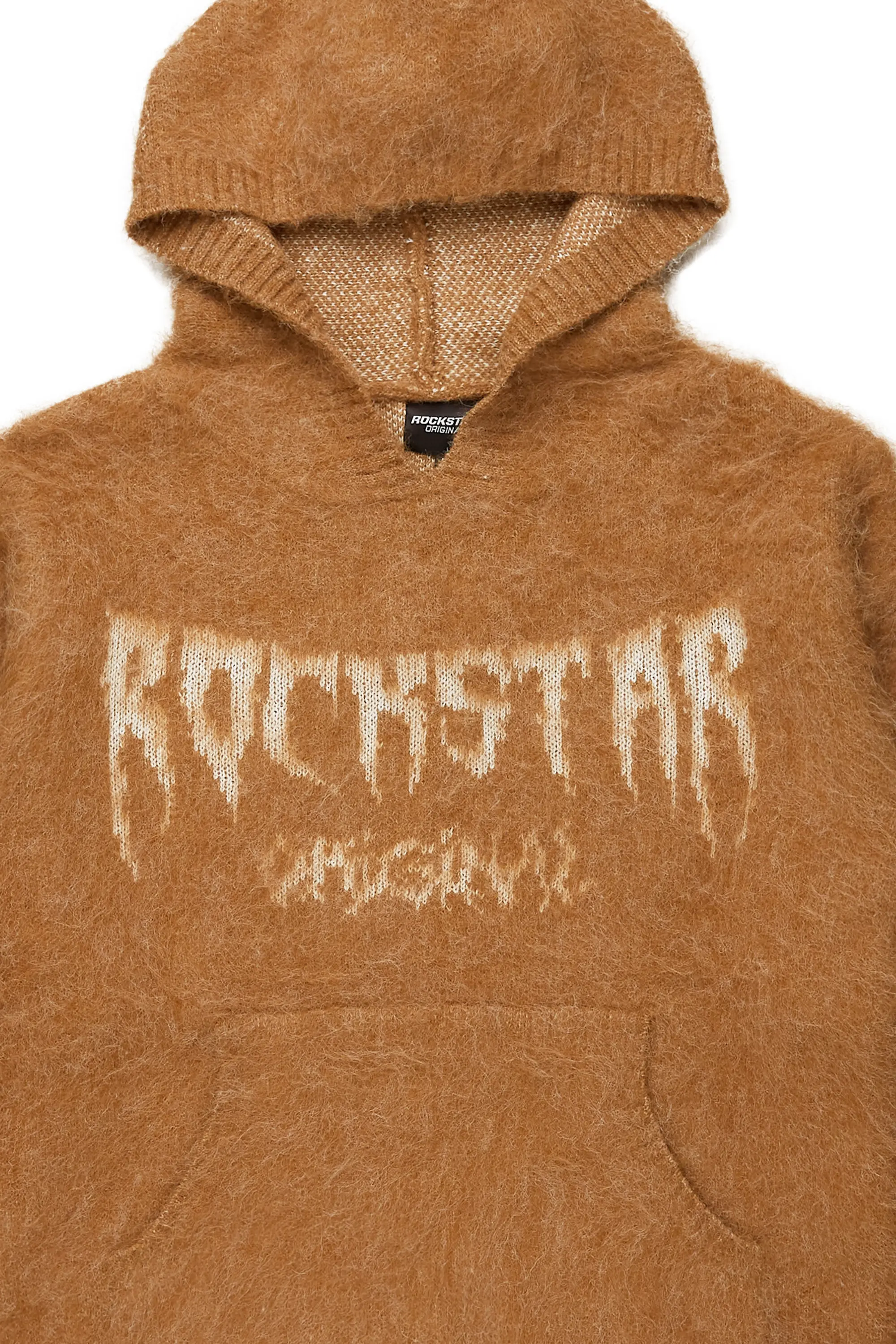 Andreas Beige Graphic Knit Hoodie