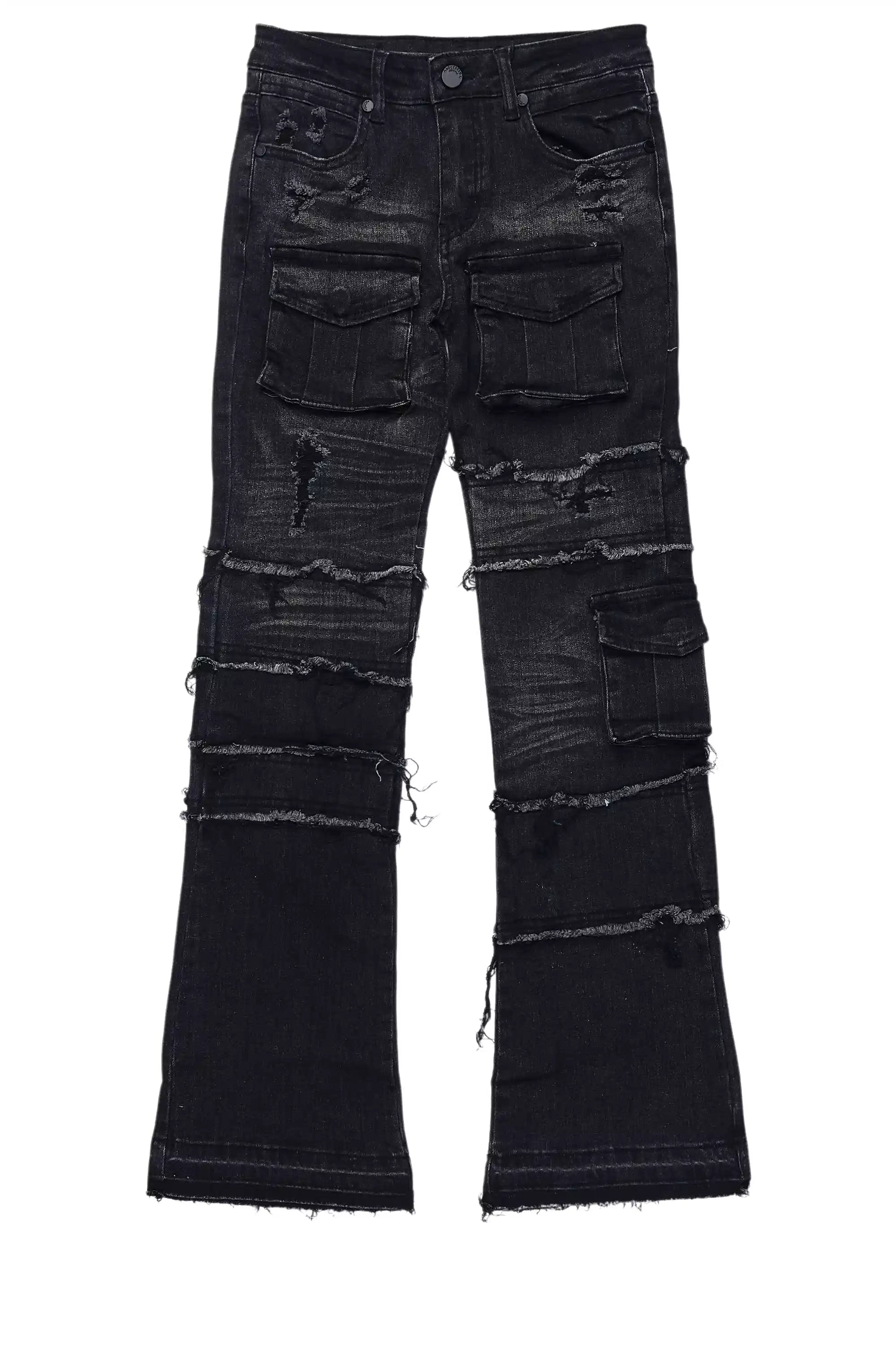 2638-boys-folant-dark-grey-stacked-flare-jean-2.jpg Boys Folant Dark Grey Stacked Flare Jean