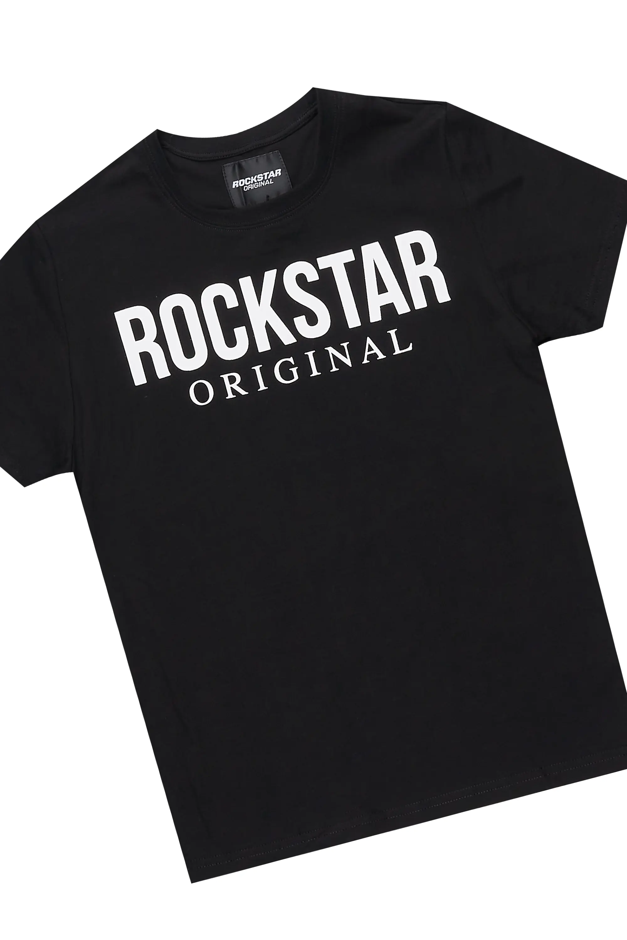 Boys Emilio Black T-Shirt Flare Sweat Pant Set