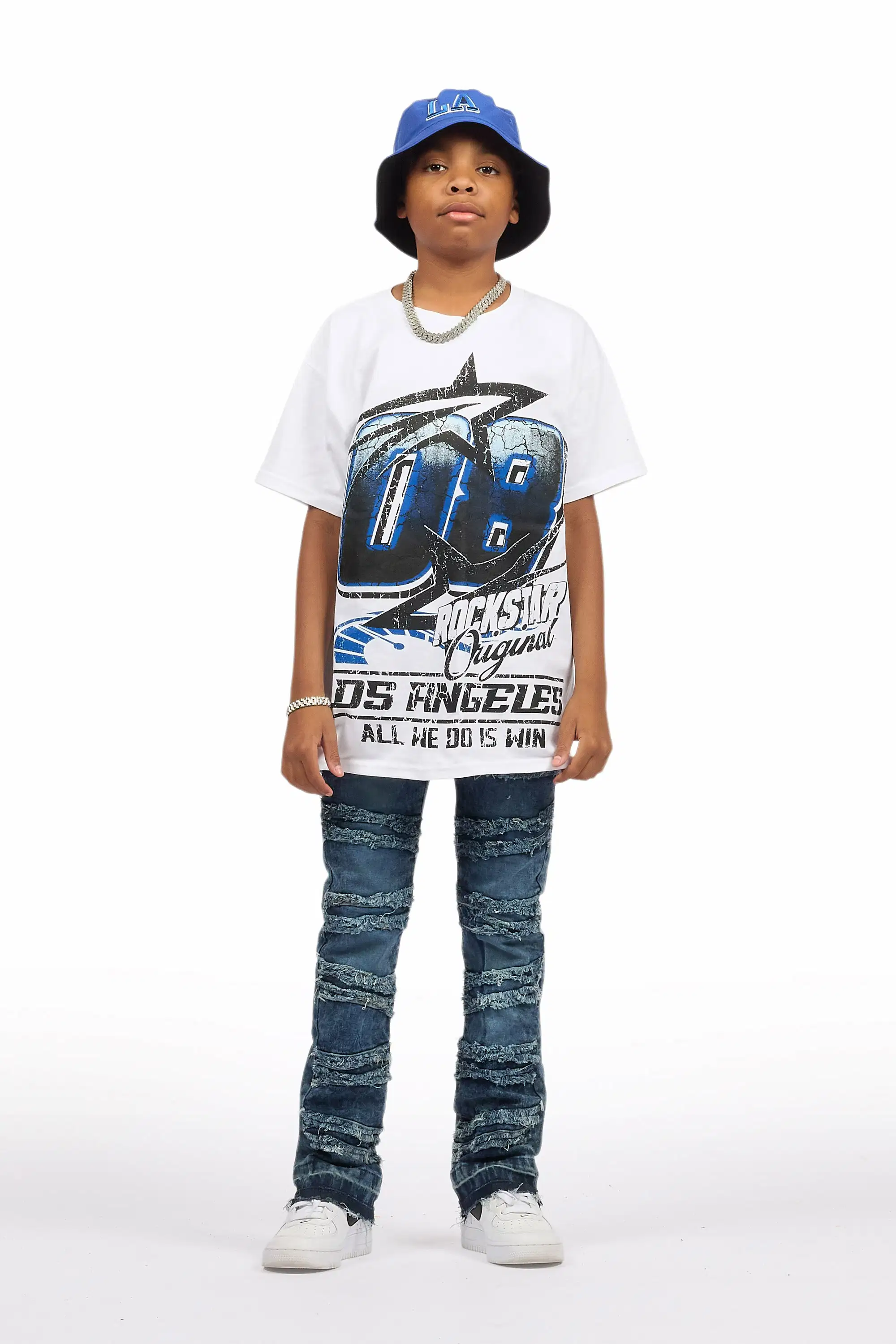 330-boys-eli-blue-wash-flare-frayed-jean-3.webp Boys Eli Blue Wash Flare Frayed Jean