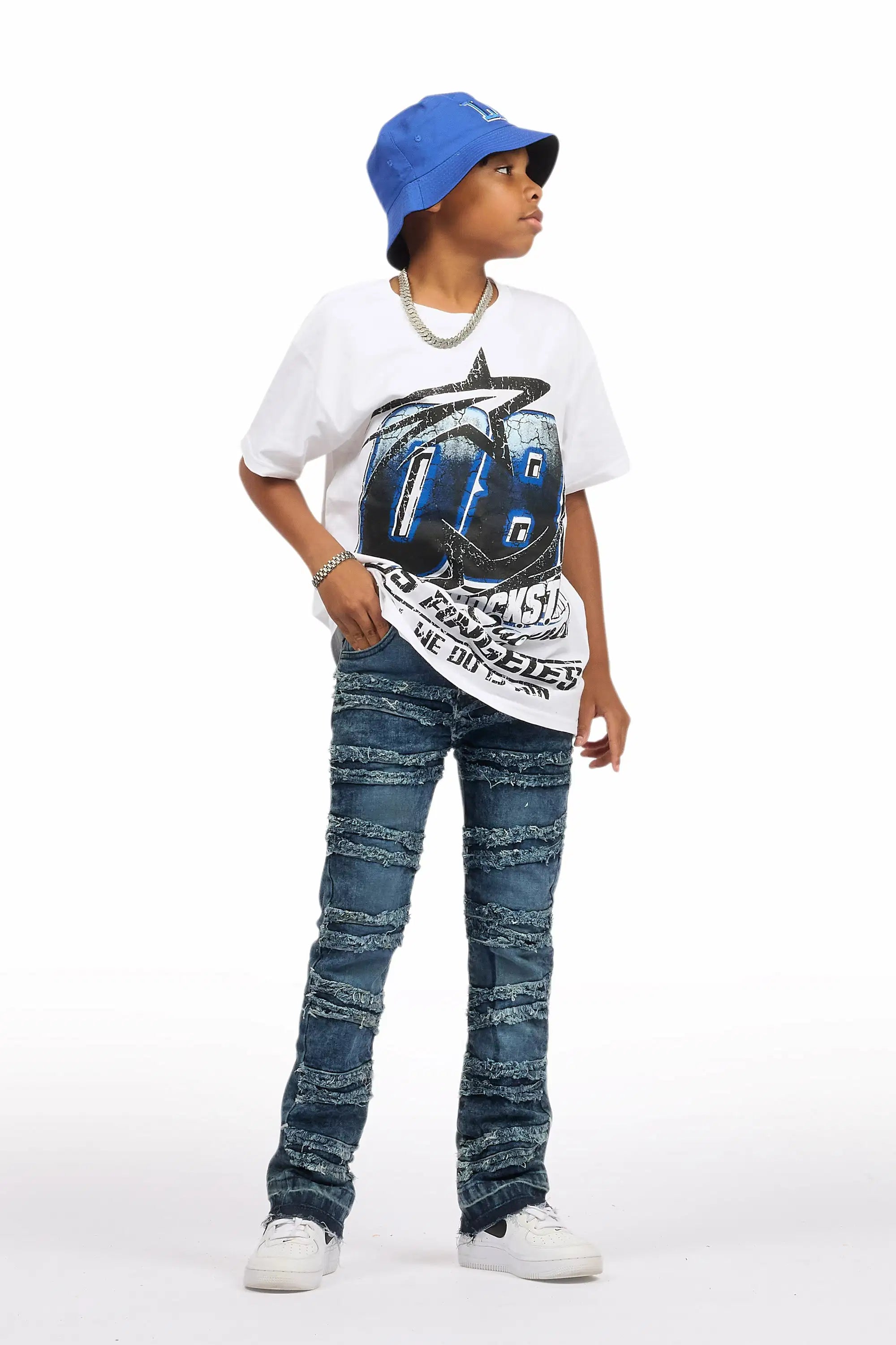 330-boys-eli-blue-wash-flare-frayed-jean-5.jpg Boys Eli Blue Wash Flare Frayed Jean