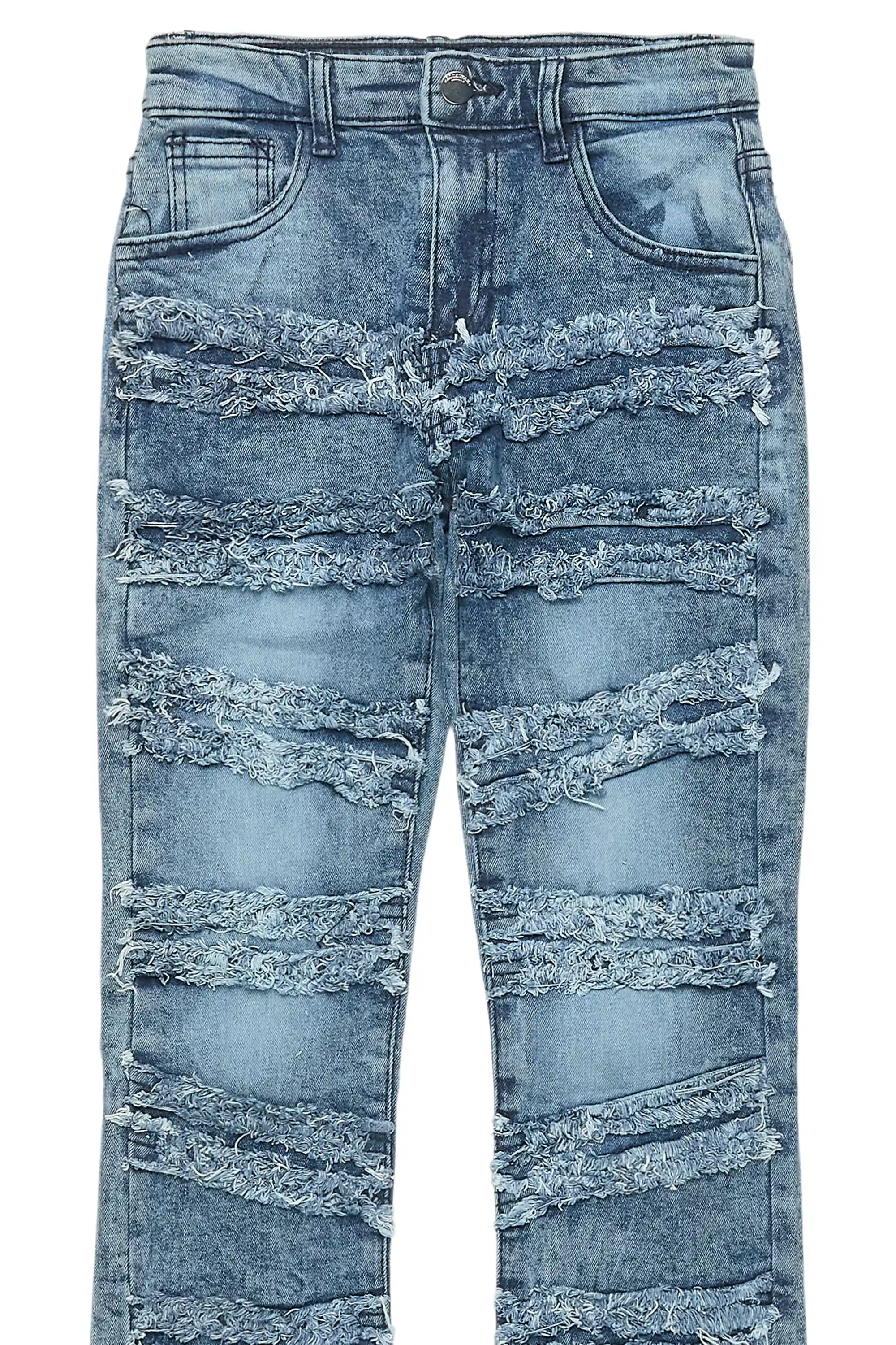 330-boys-eli-blue-wash-flare-frayed-jean-8.webp Boys Eli Blue Wash Flare Frayed Jean