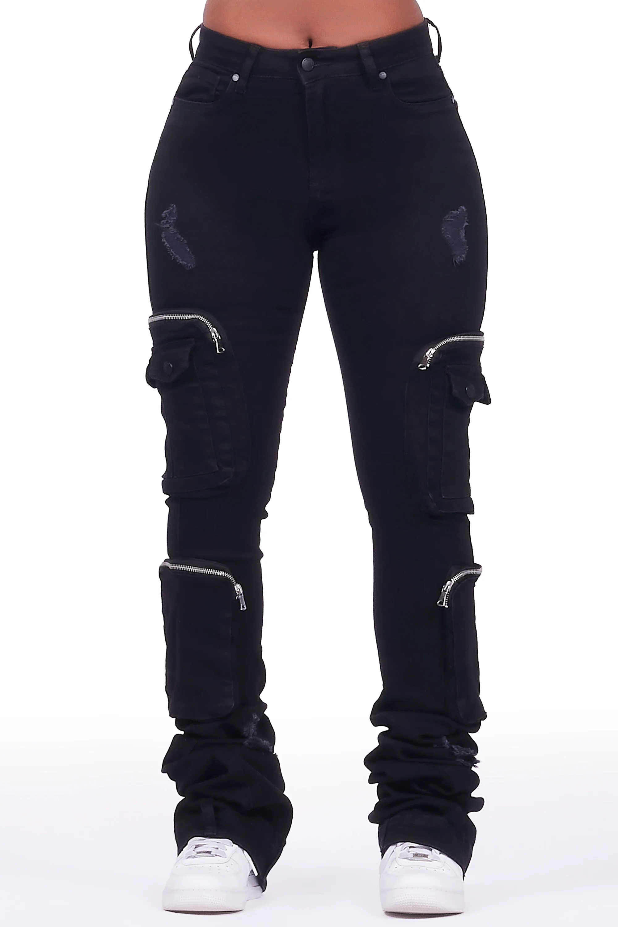 Alisson Black Cargo Super Stacked Jean