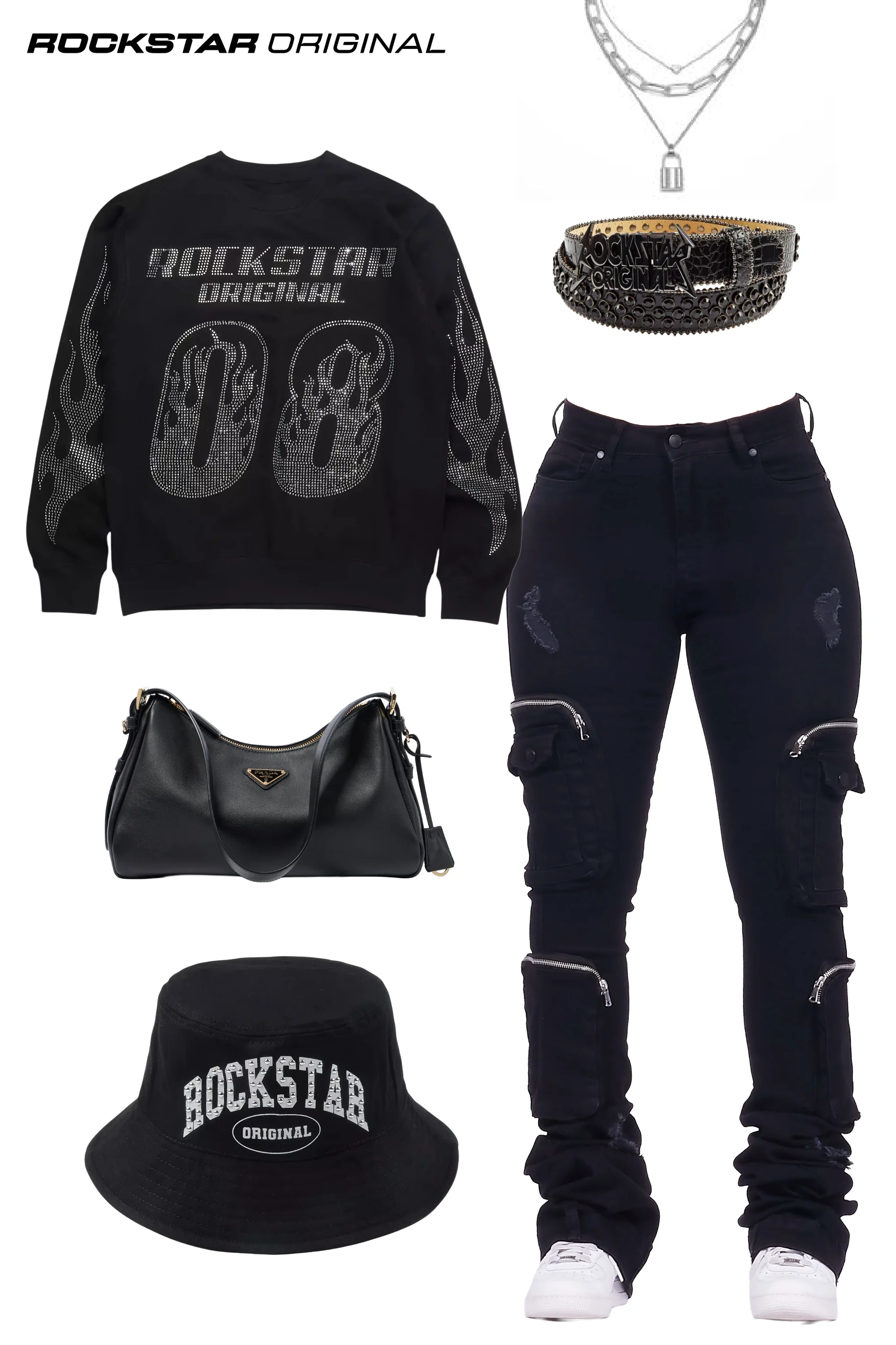 Alisson Black Cargo Super Stacked Jean