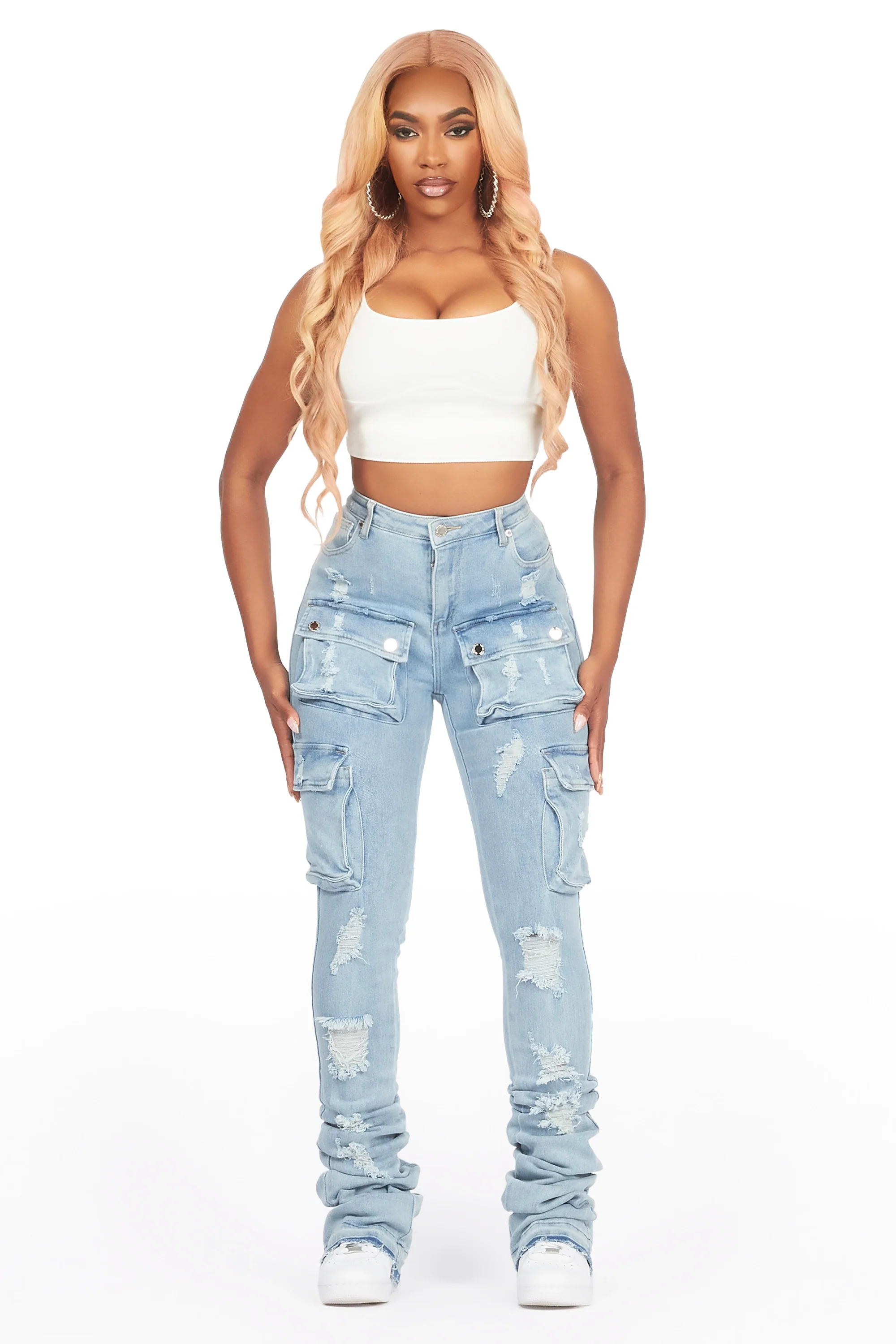 3553-noor-light-wash-cargo-super-stacked-jean-3.webp Noor Light Wash Cargo Super Stacked Jean