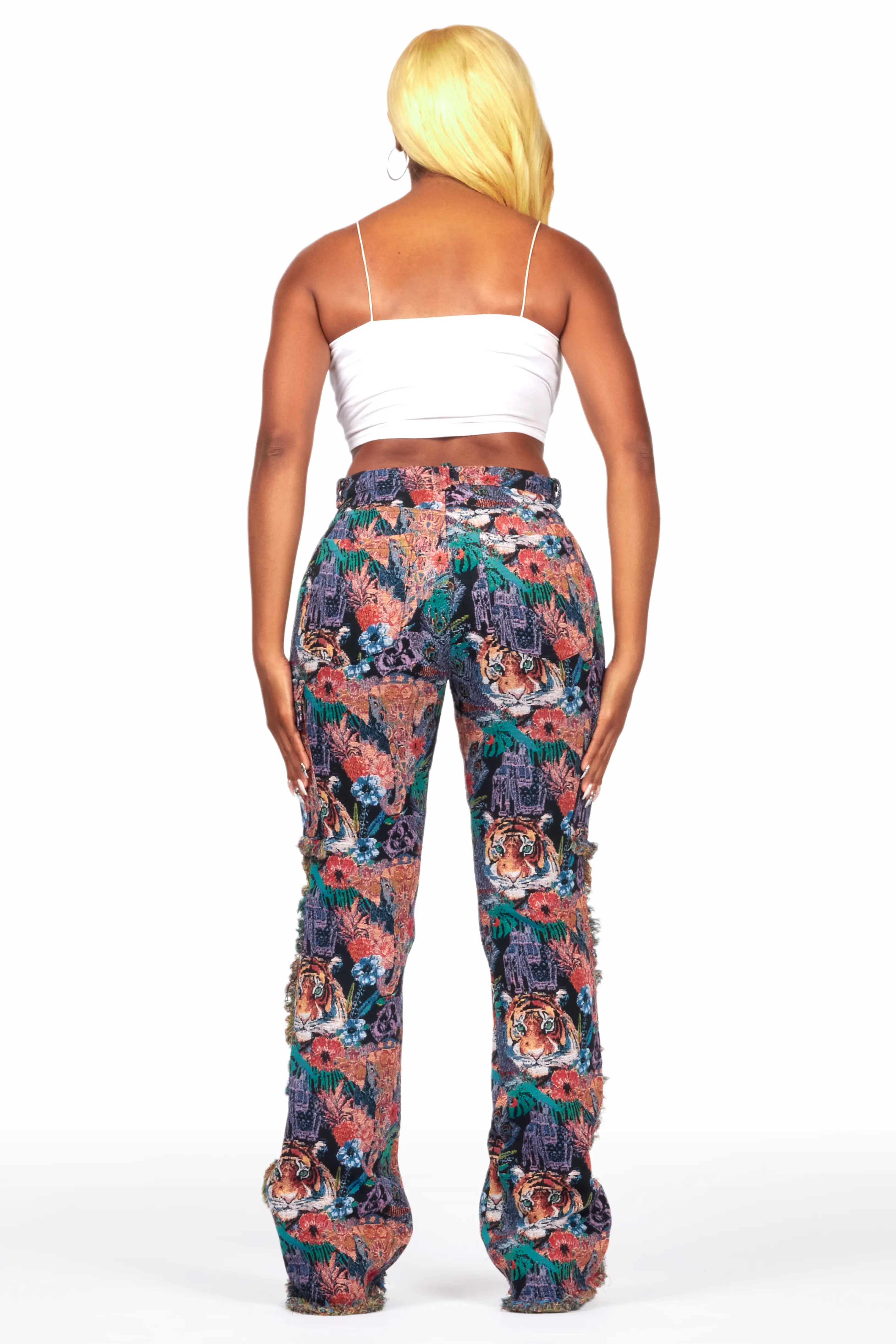 3644-rena-black-tapestry-stacked-pant-3.webp Rena Black Tapestry Stacked Pant