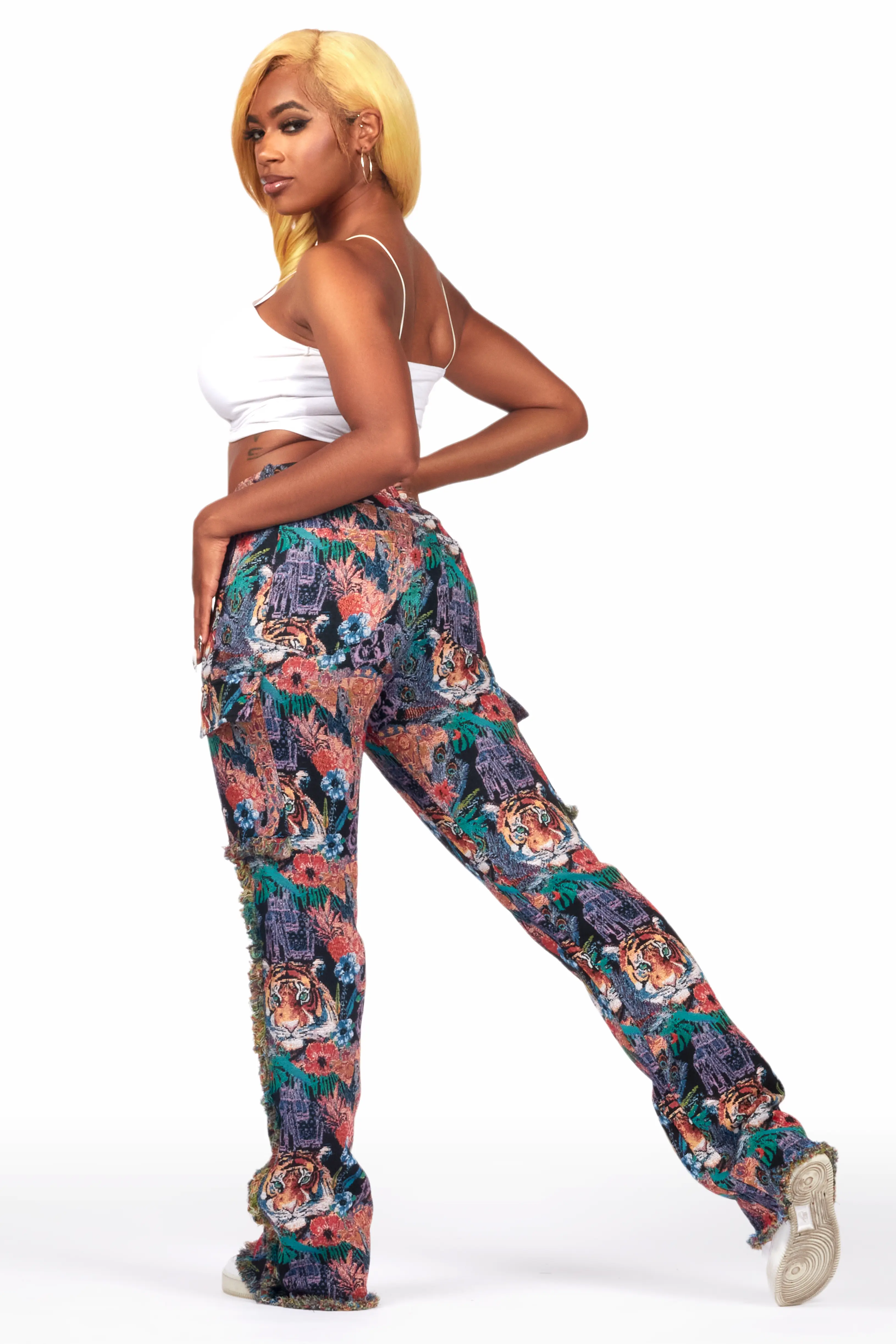 3644-rena-black-tapestry-stacked-pant-5.webp Rena Black Tapestry Stacked Pant