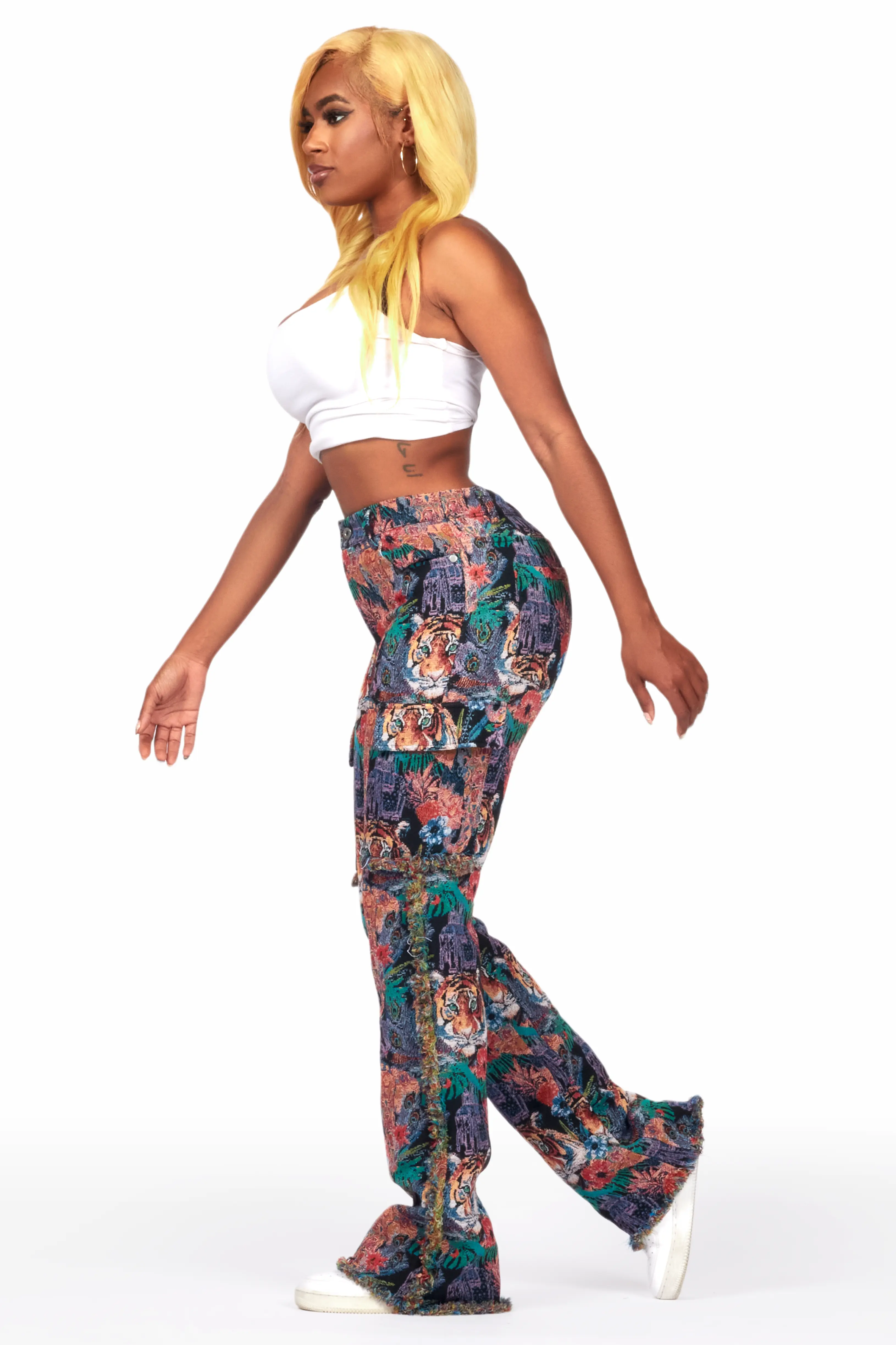 3644-rena-black-tapestry-stacked-pant-8.webp Rena Black Tapestry Stacked Pant