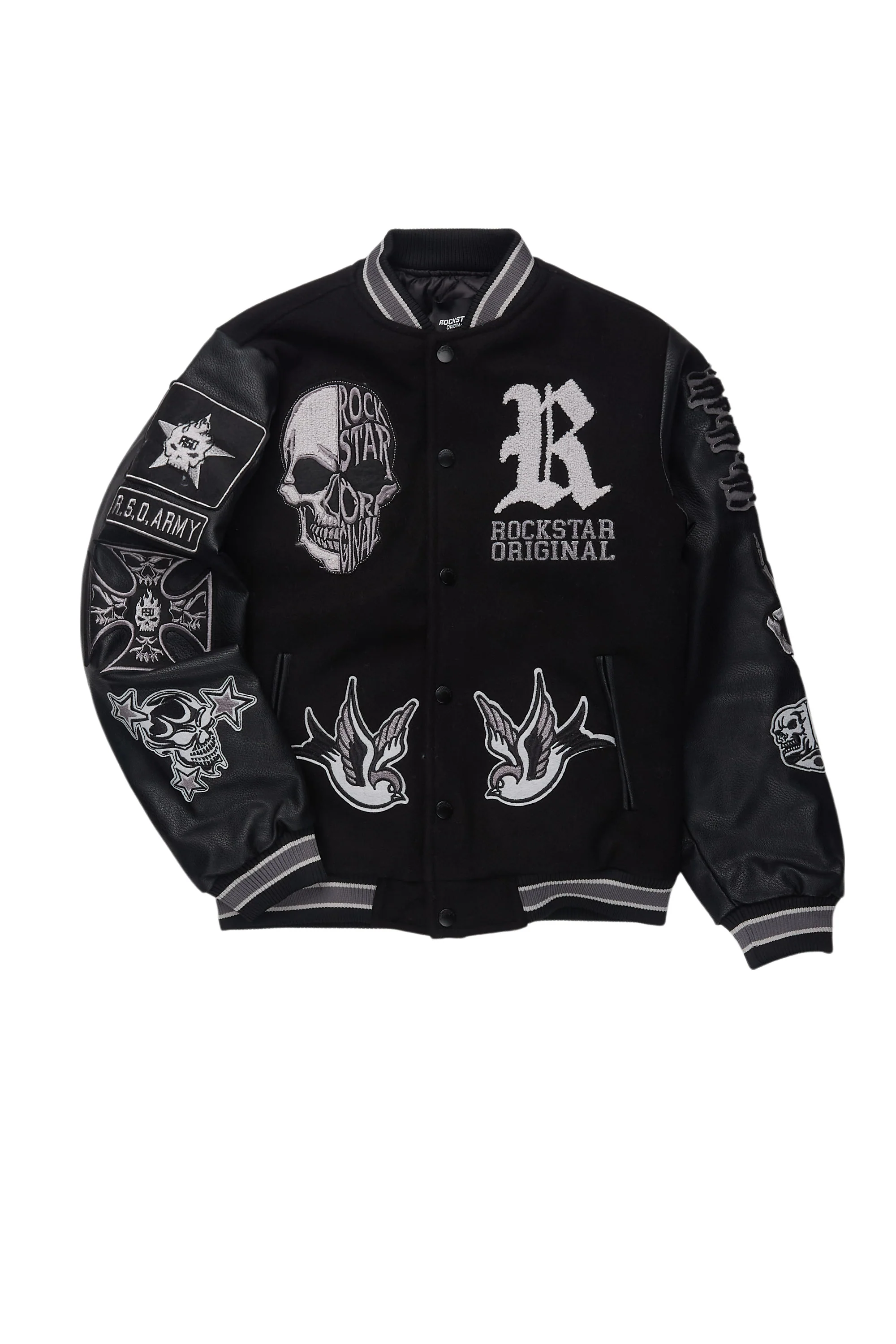 Boys Vidar 2.0  Black Varsity Jacket