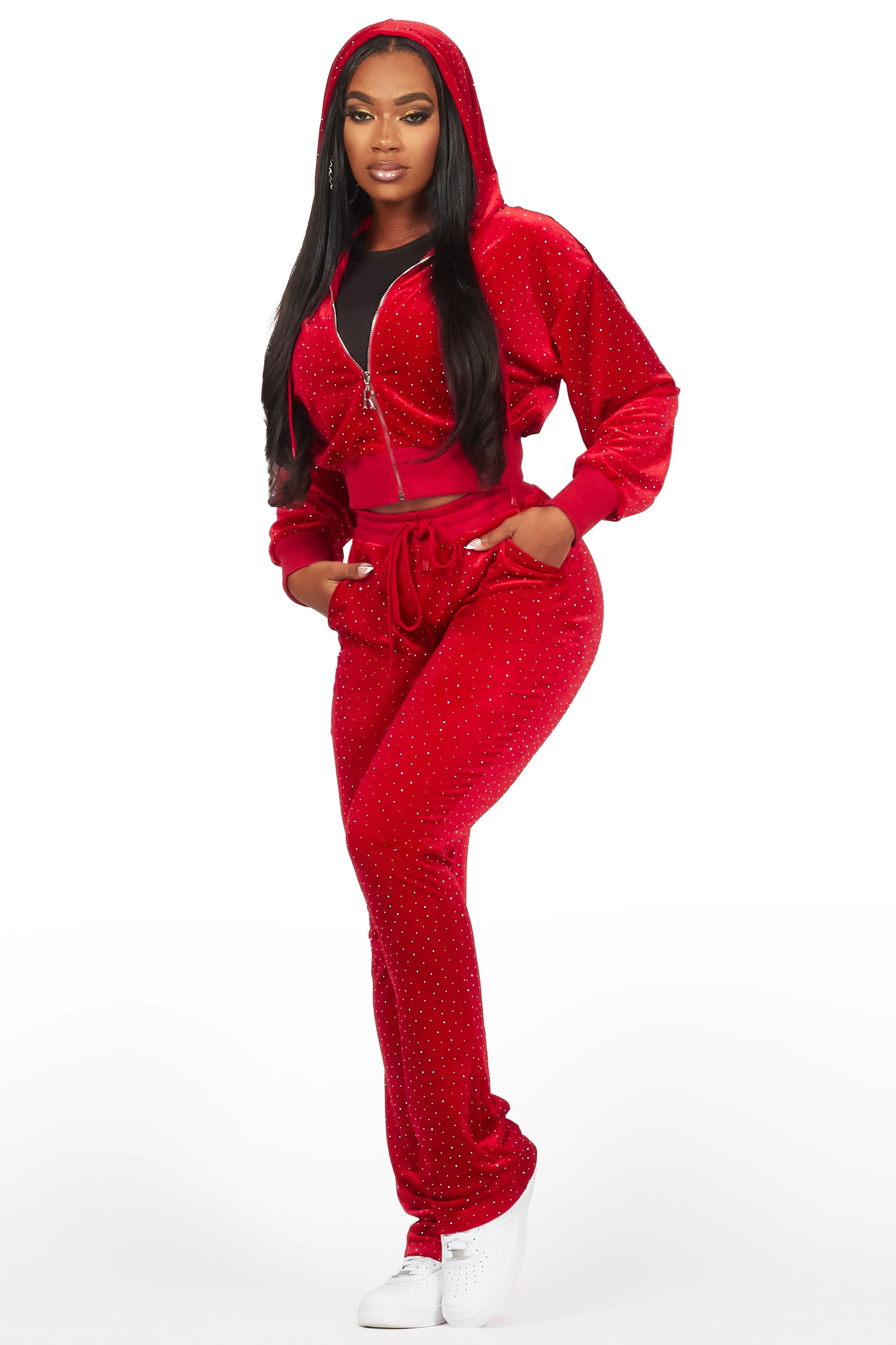 4450-khalilah-red-rhinestone-velour-stacked-trackset-2.jpg Khalilah Red Rhinestone Velour Stacked Trackset