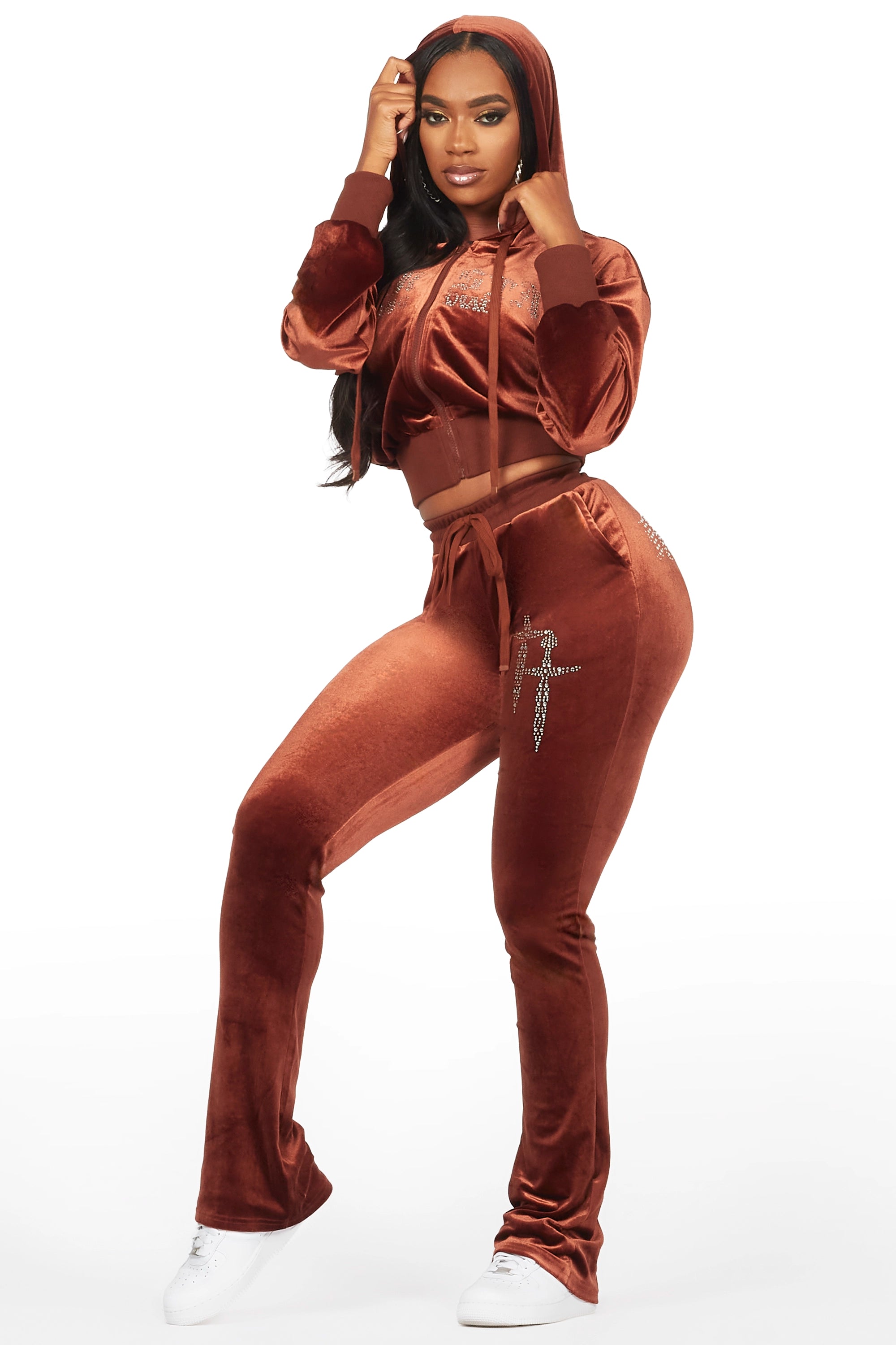 4464-atalaya-brown-stacked-rhinestone-velour-trackset-3.jpg Atalaya Brown Stacked Rhinestone Velour Trackset