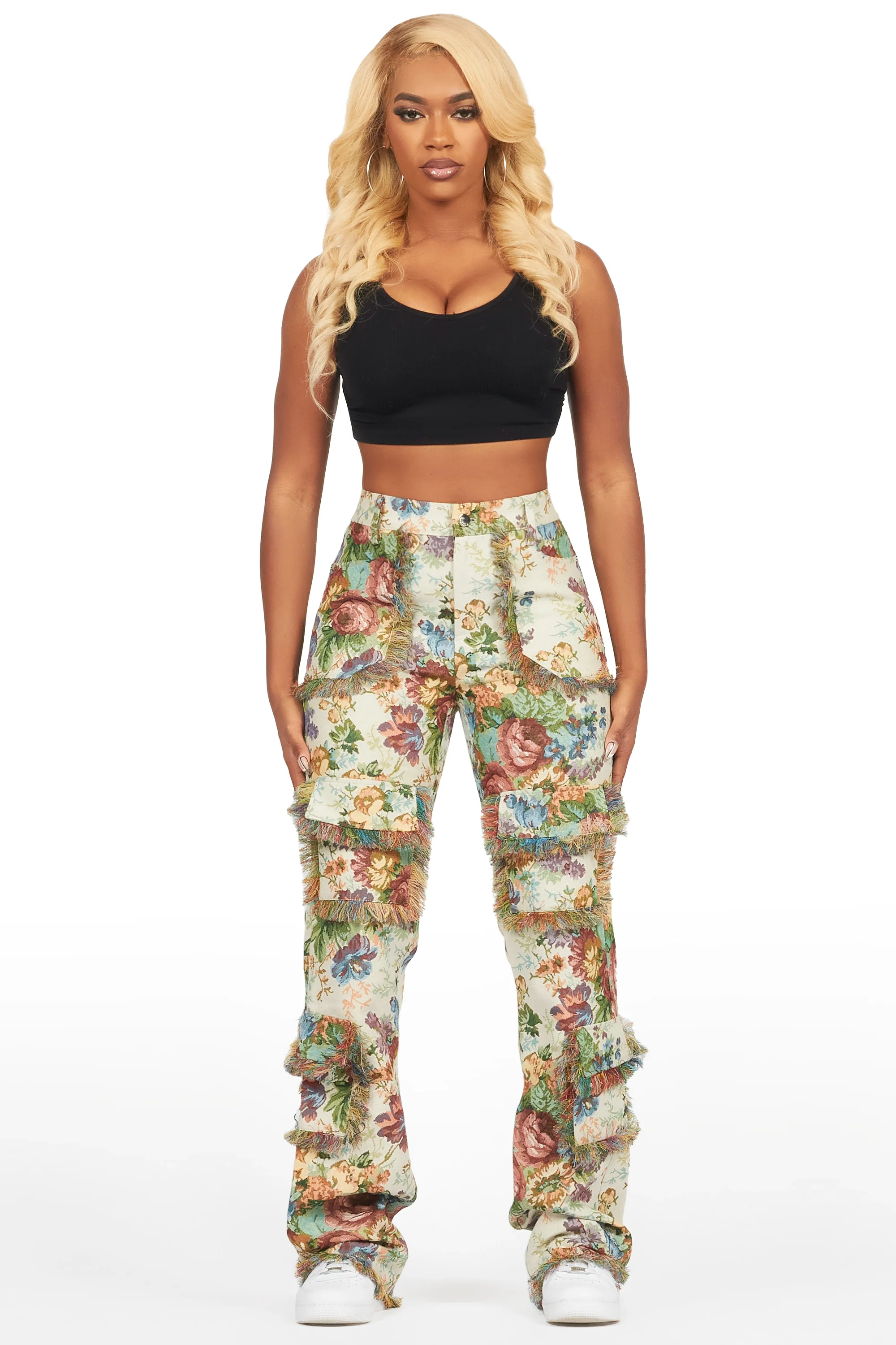 4577-makayla-beige-cargo-tapestry-stacked-pant-2.webp Makayla Beige Cargo Tapestry Stacked Pant