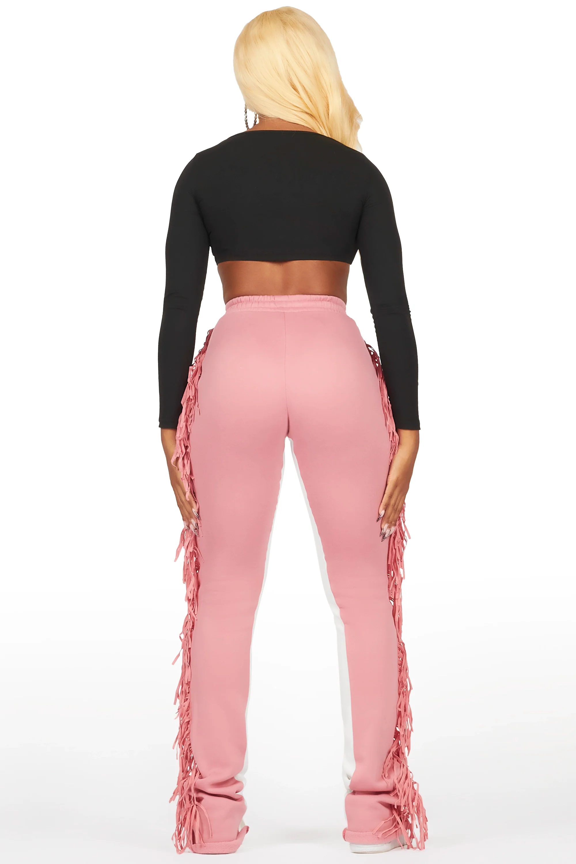 4798-kendra-pink-fringe-stacked-flare-track-pant-6.webp Kendra Pink Fringe Stacked Flare Track Pant