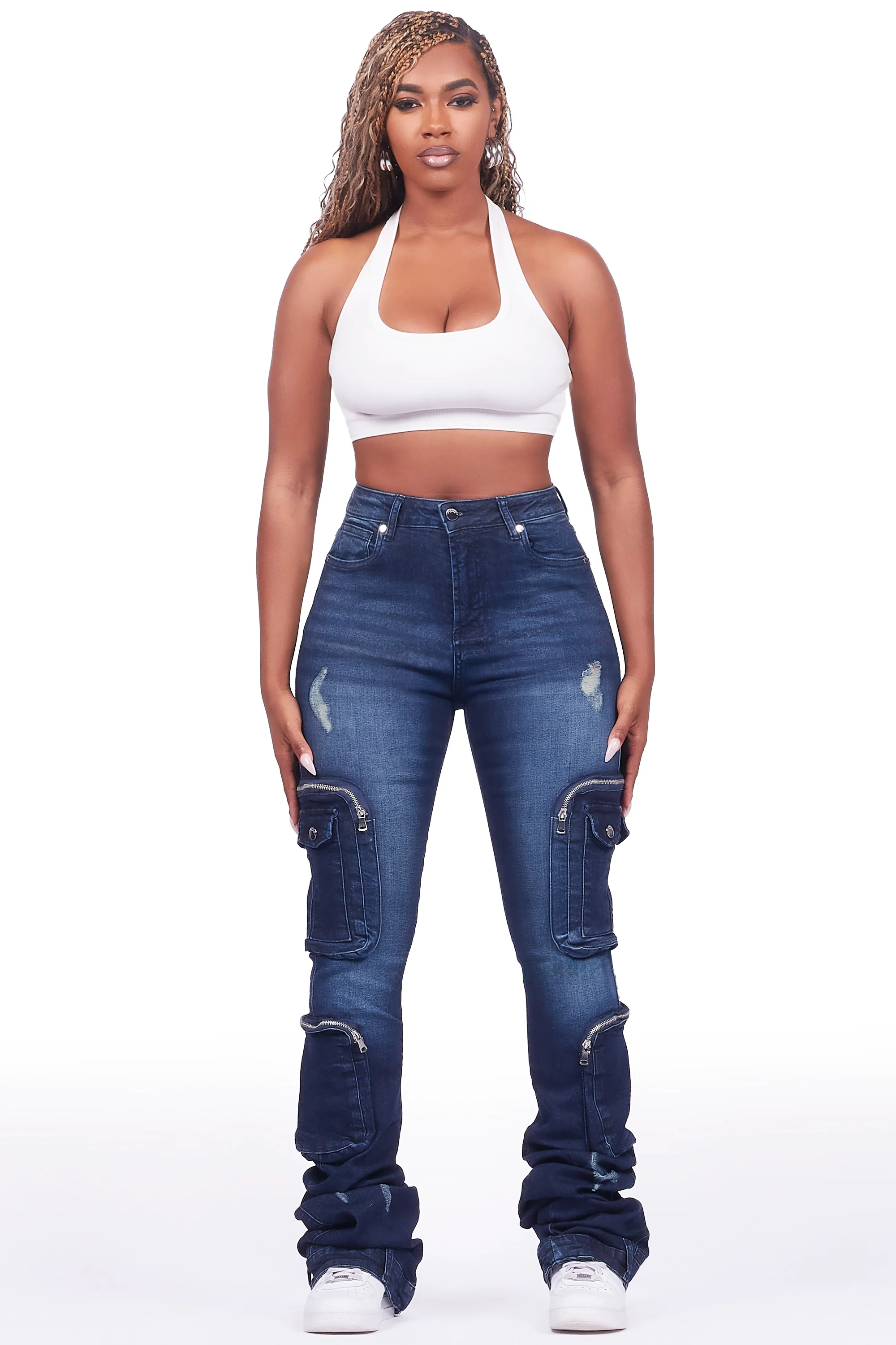 5391-alisson-dark-wash-cargo-super-stacked-jean-3.webp Alisson Dark Wash Cargo Super Stacked Jean