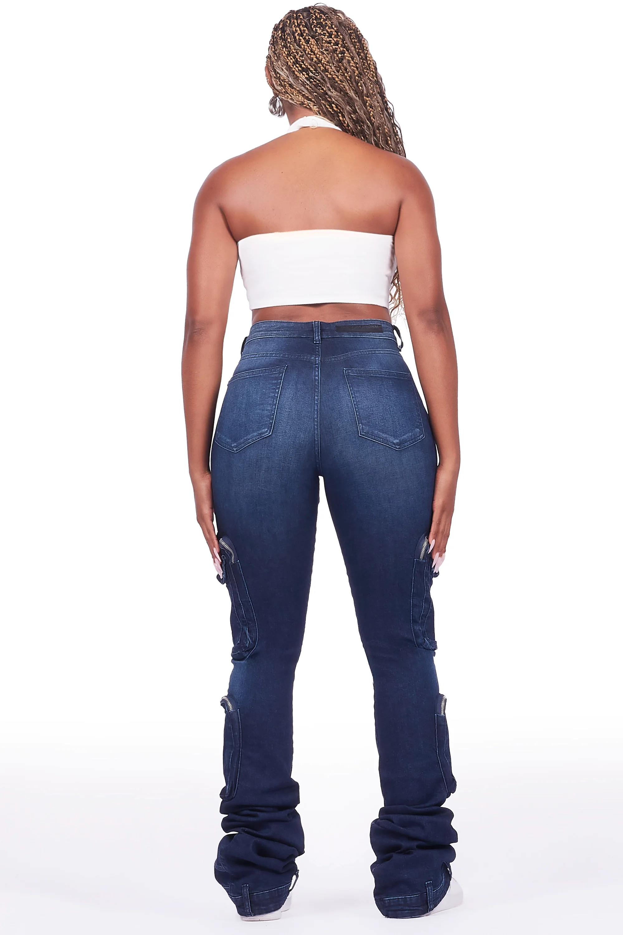 5391-alisson-dark-wash-cargo-super-stacked-jean-6.webp Alisson Dark Wash Cargo Super Stacked Jean
