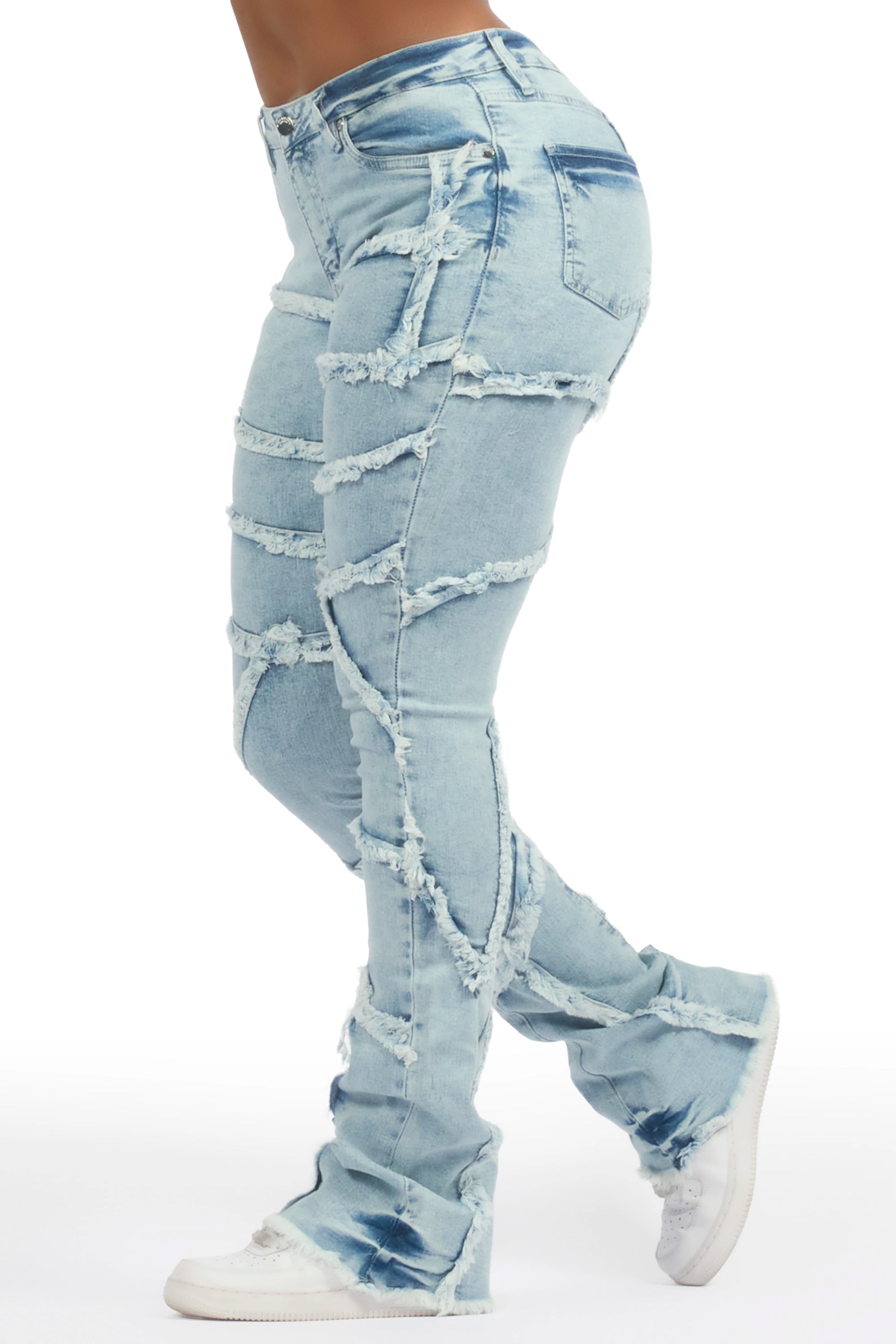 5456-zytaii-light-wash-stacked-flare-jean-5.jpg Zytaii Light Wash Stacked Flare Jean