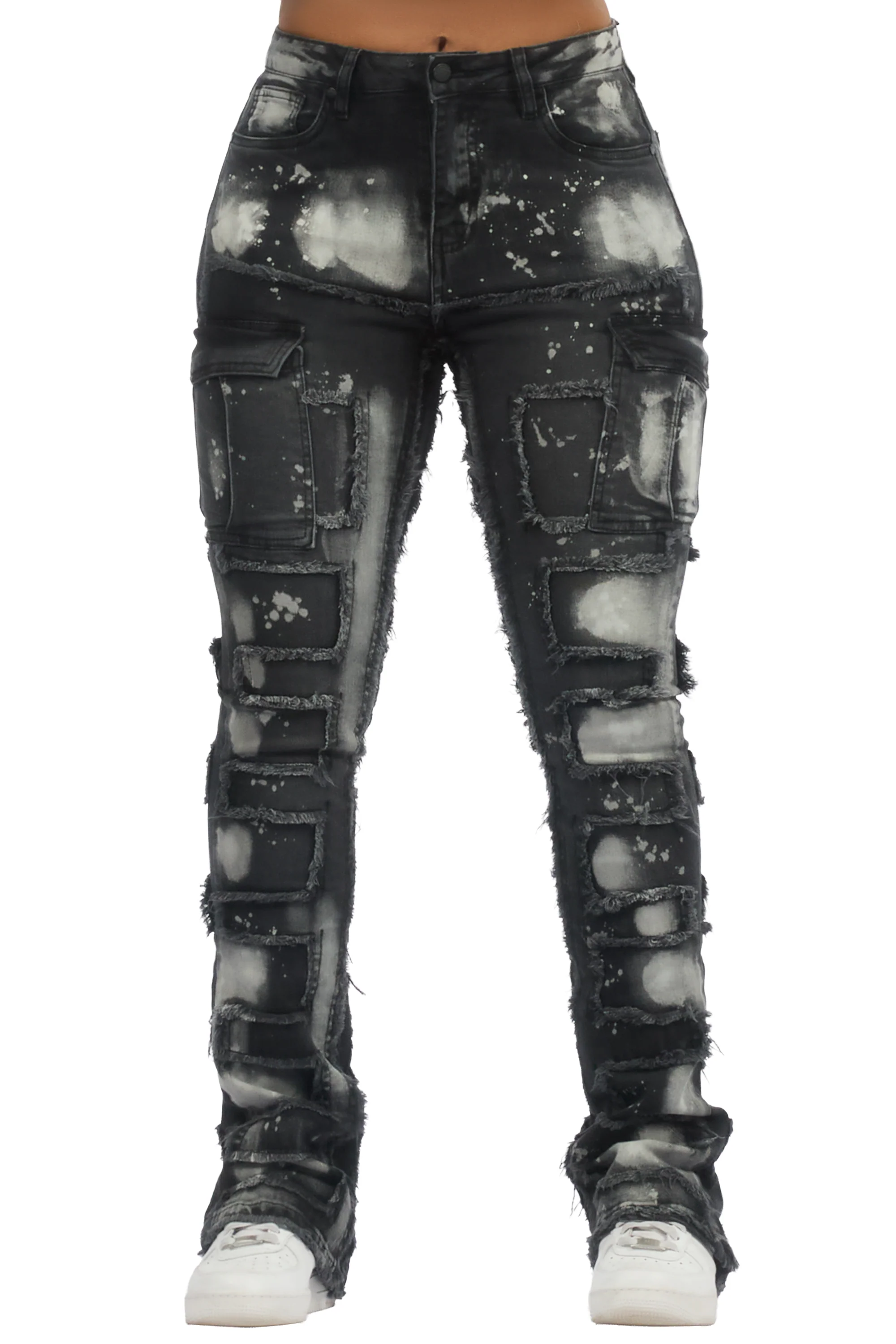 5464-ramia-black-bleach-stacked-flare-jean-7.webp Ramia Black Bleach Stacked Flare Jean