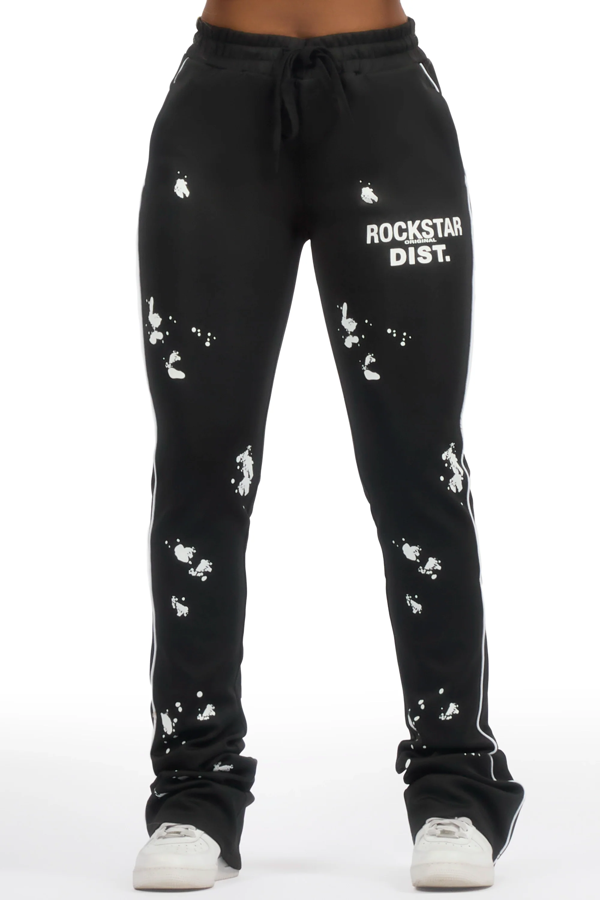 Selah Black Stacked Track Pant