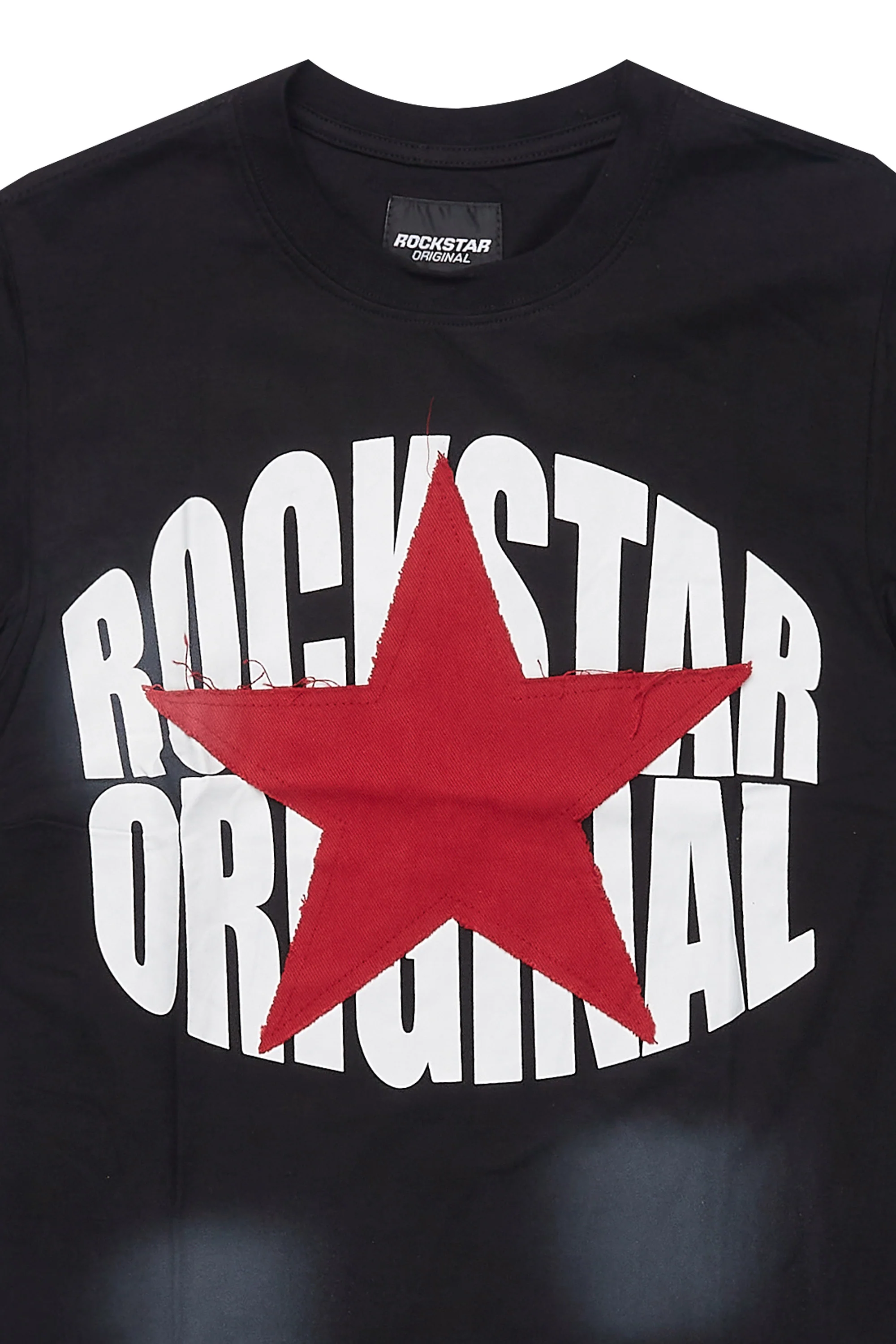 Boys State Black/Red Graphic T-Shirt with Patch
