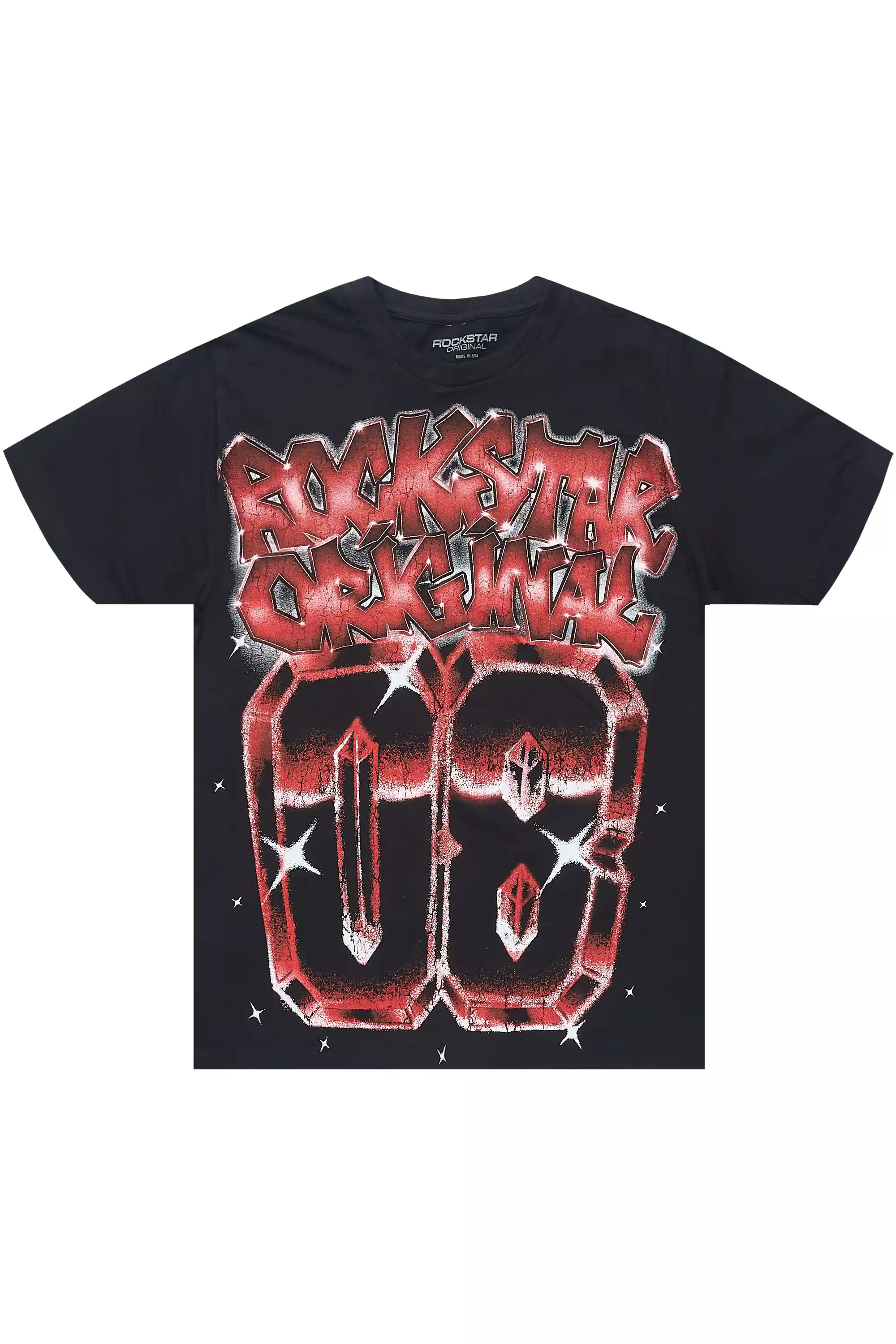 Alisca Black/Red Oversized T-Shirt