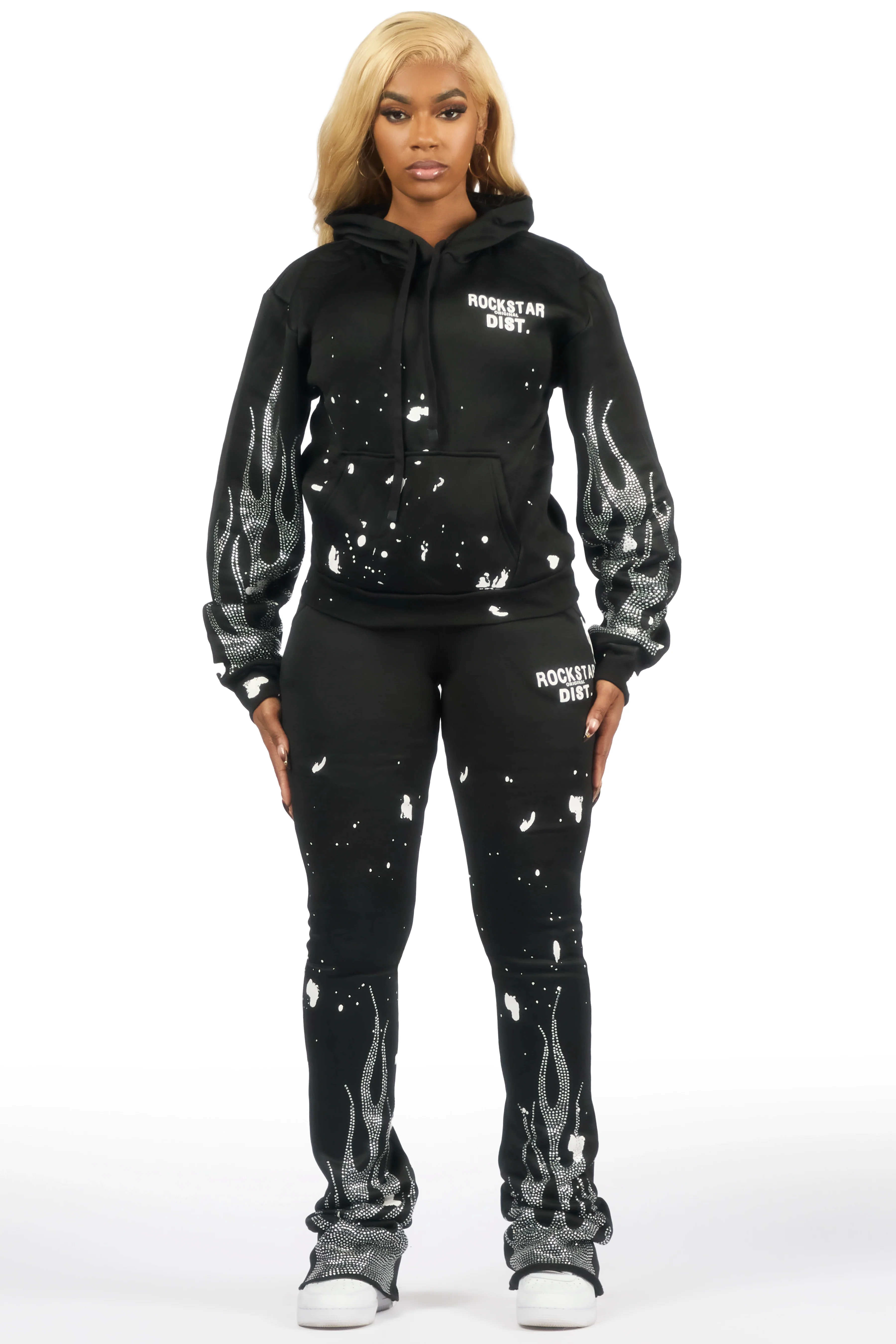 Sunna Black Rhinestone Super Stacked Trackset